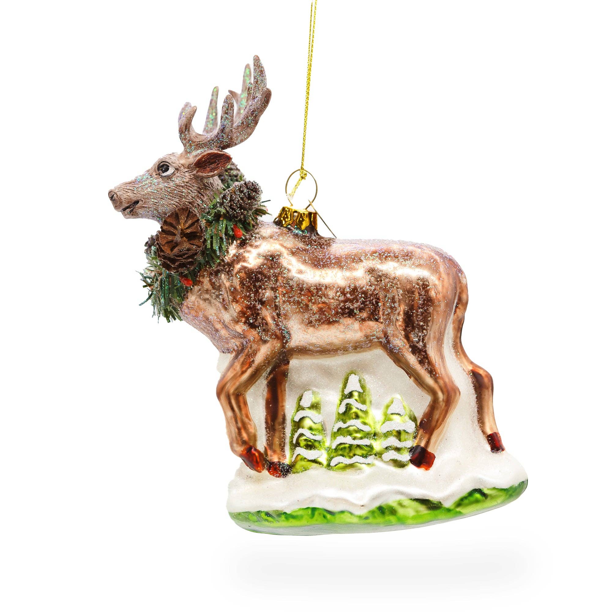 Moose Glass Ornament