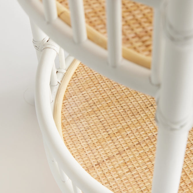 Roselyn Rattan & White Bar Cart