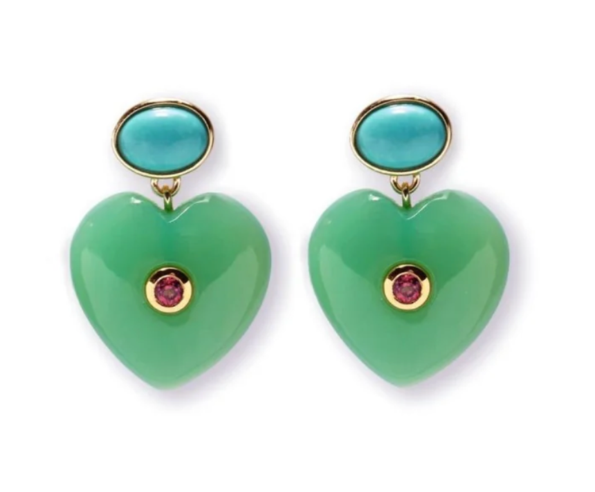 Lucky Heart Evil Eye Heart Earrings