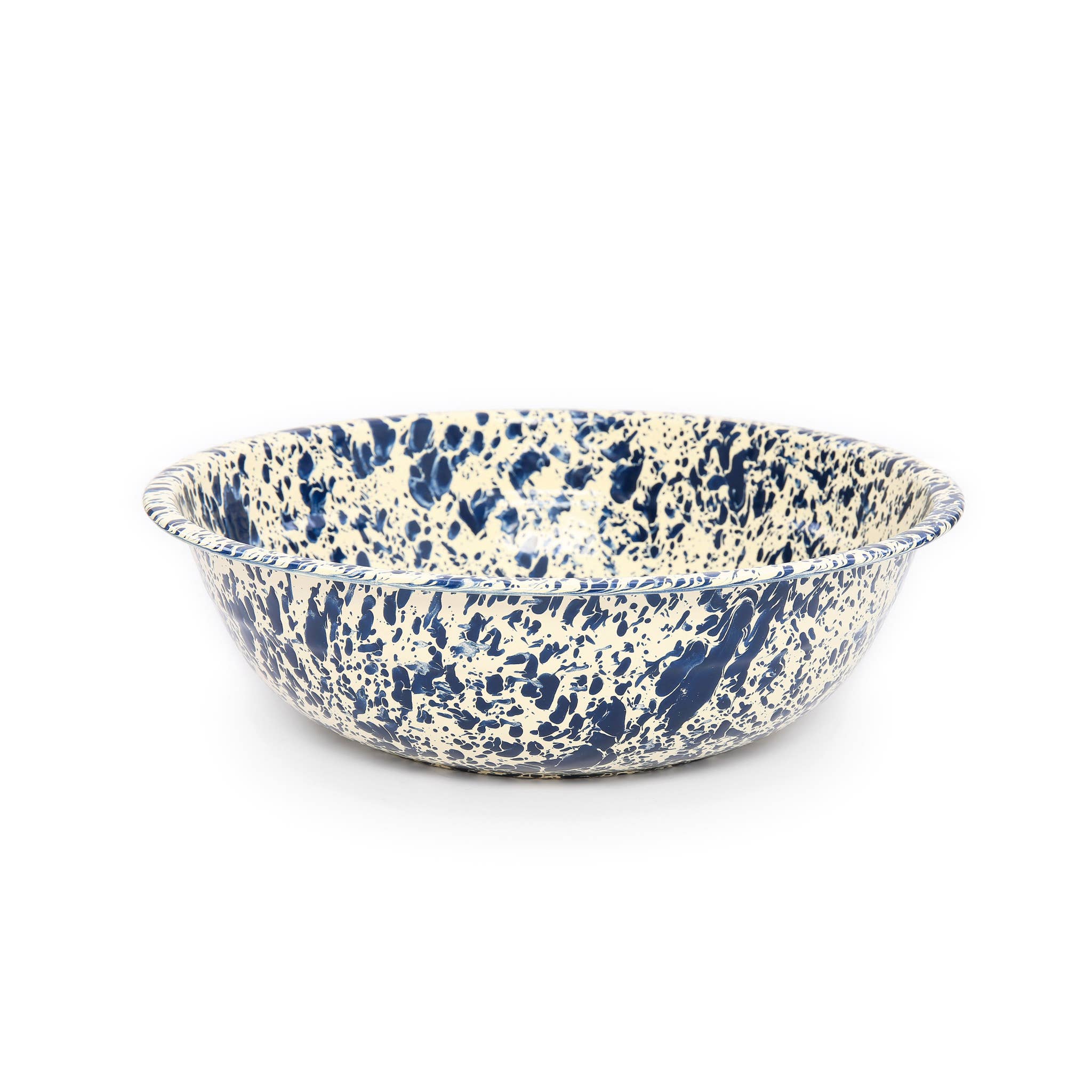 Splatter Enamelware Medium Basin: Navy & Cream