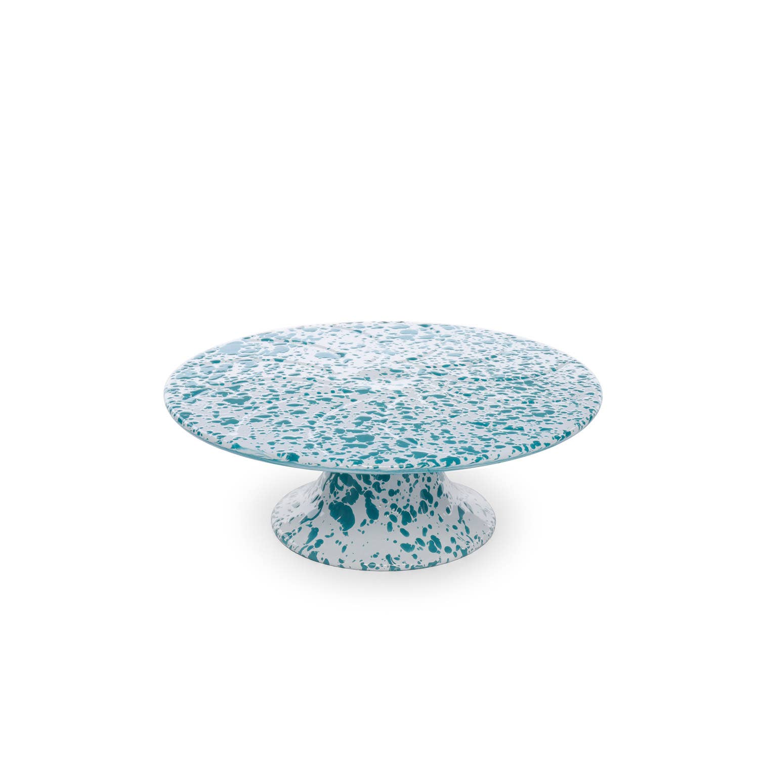 Splatter Enamelware Cake Stand: Turquoise Splatter