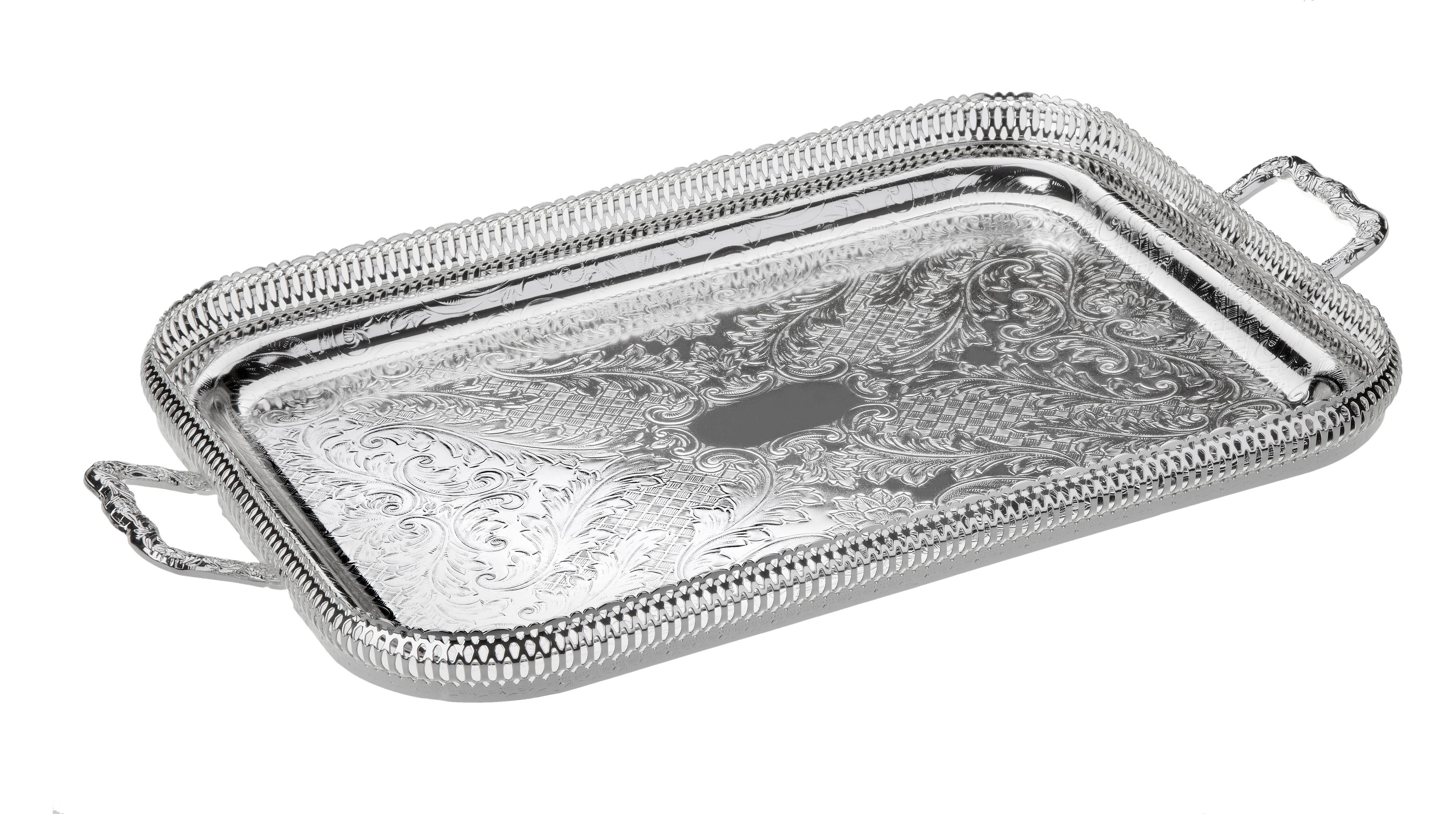 Queen Anne Gallery Tray English Silver Plate