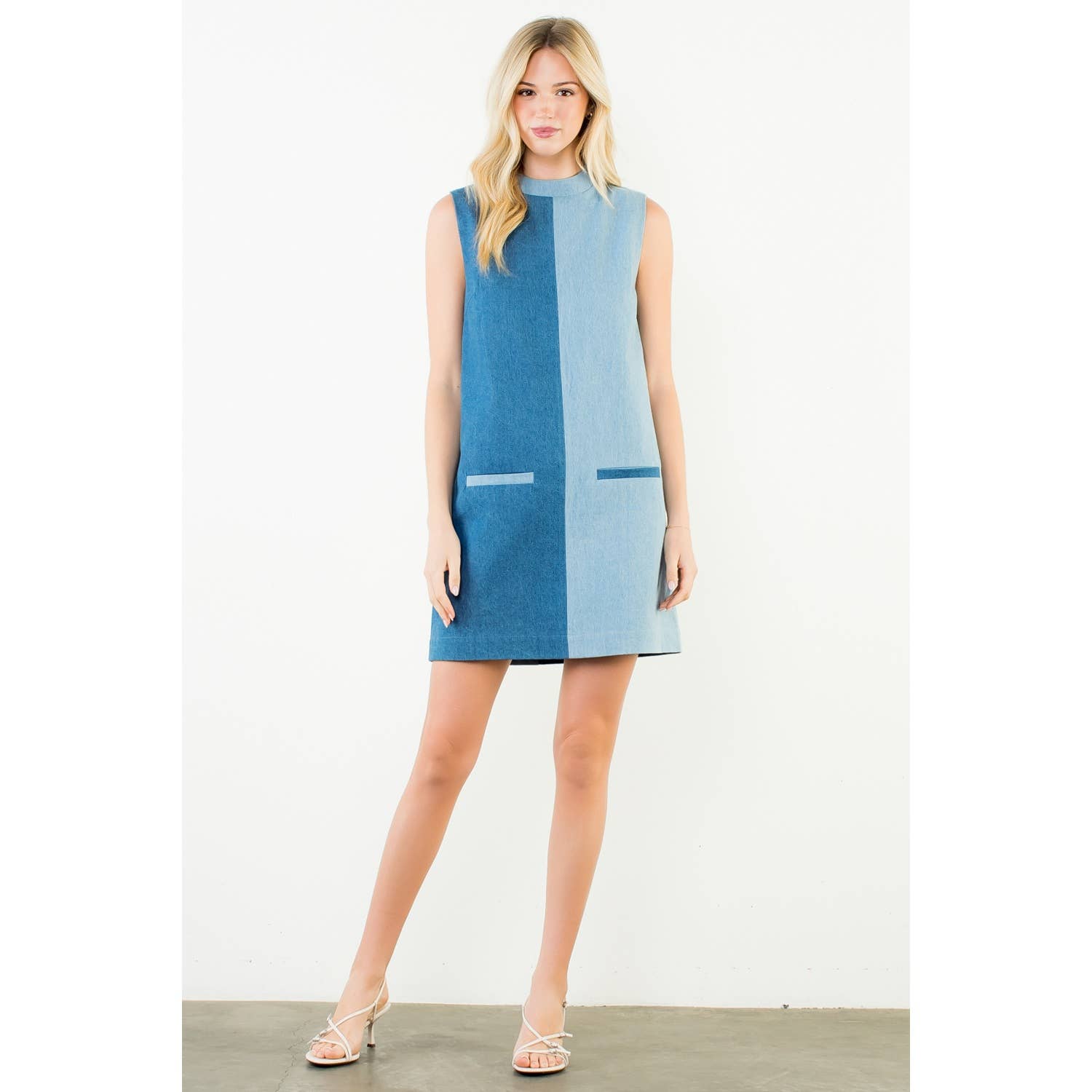 Color Block Denim Dress