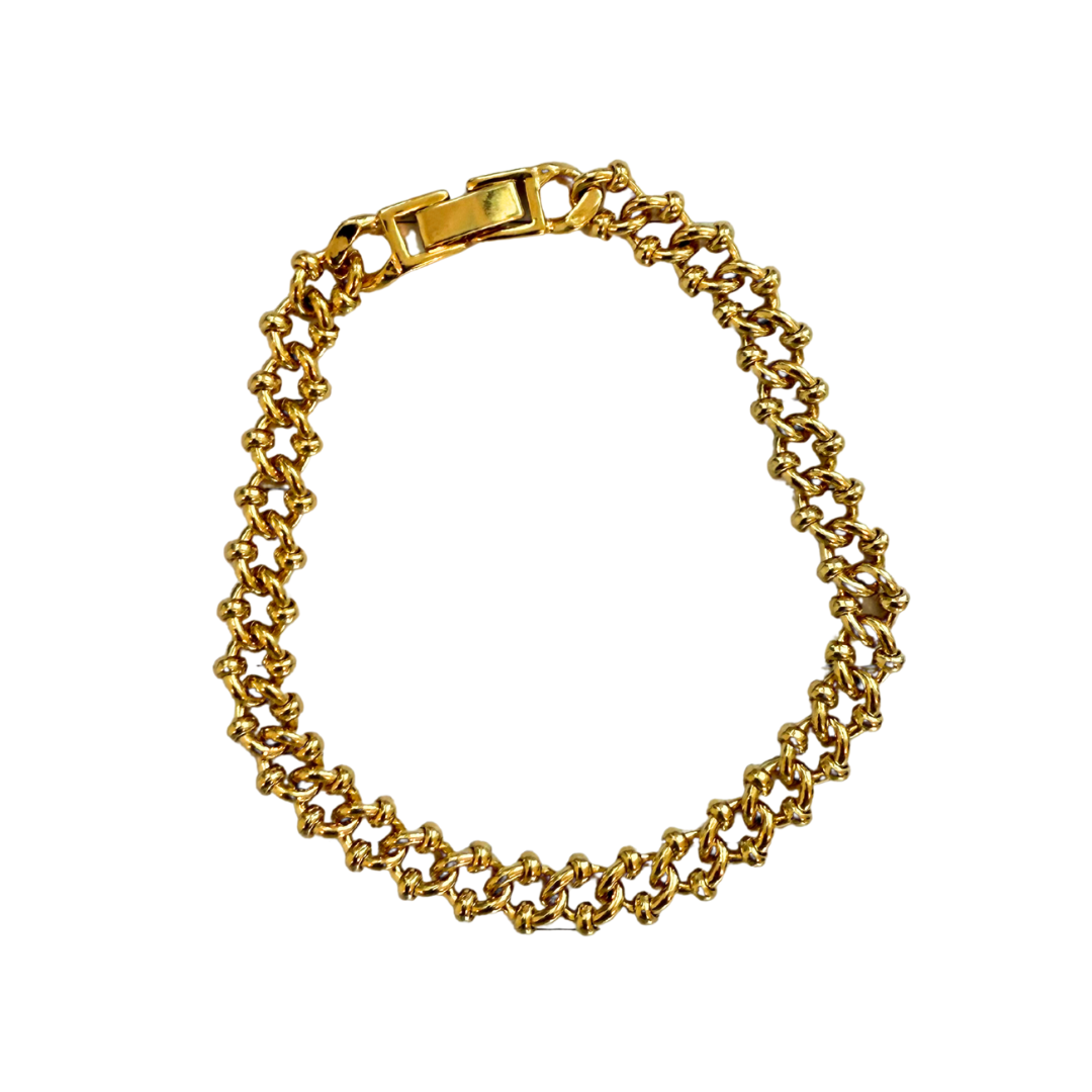 Vintage 1980-90s Gold Tone Ball Link Bracelet