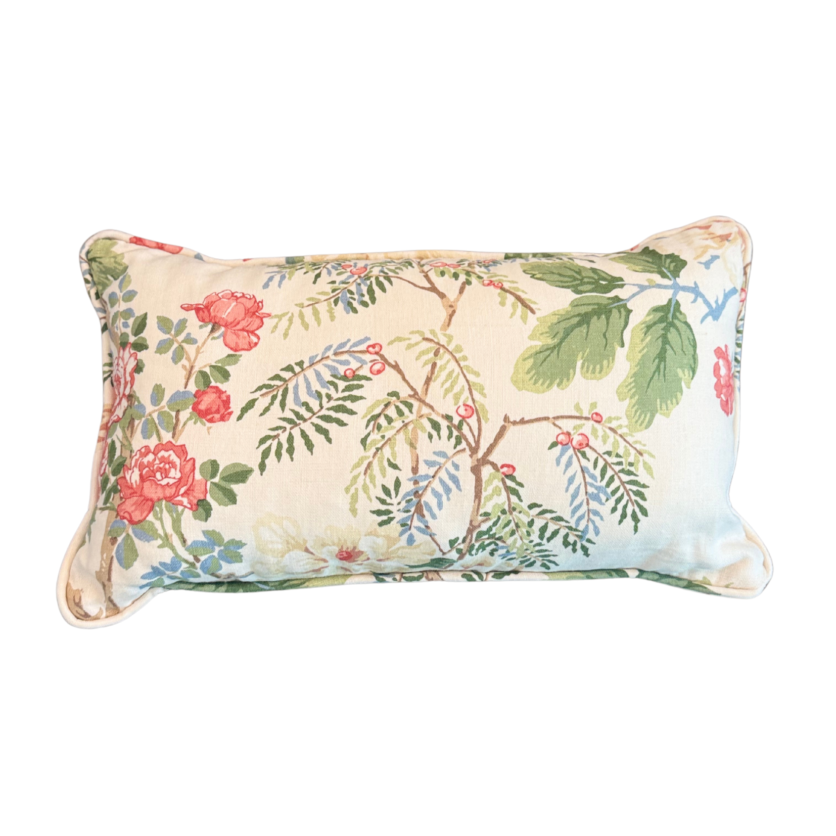 Lee Jofa Chintz Linen Lumbar Pillow