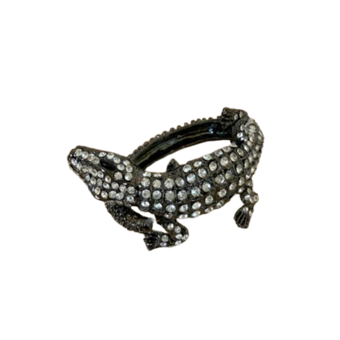 Vintage Crystal Lizard Bangle Bracelet