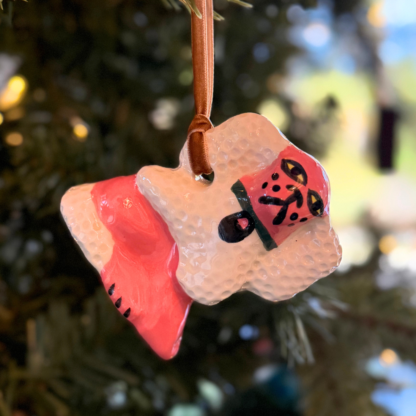 Paul Cannon Staffordshire Dog Ornament - Pink and White