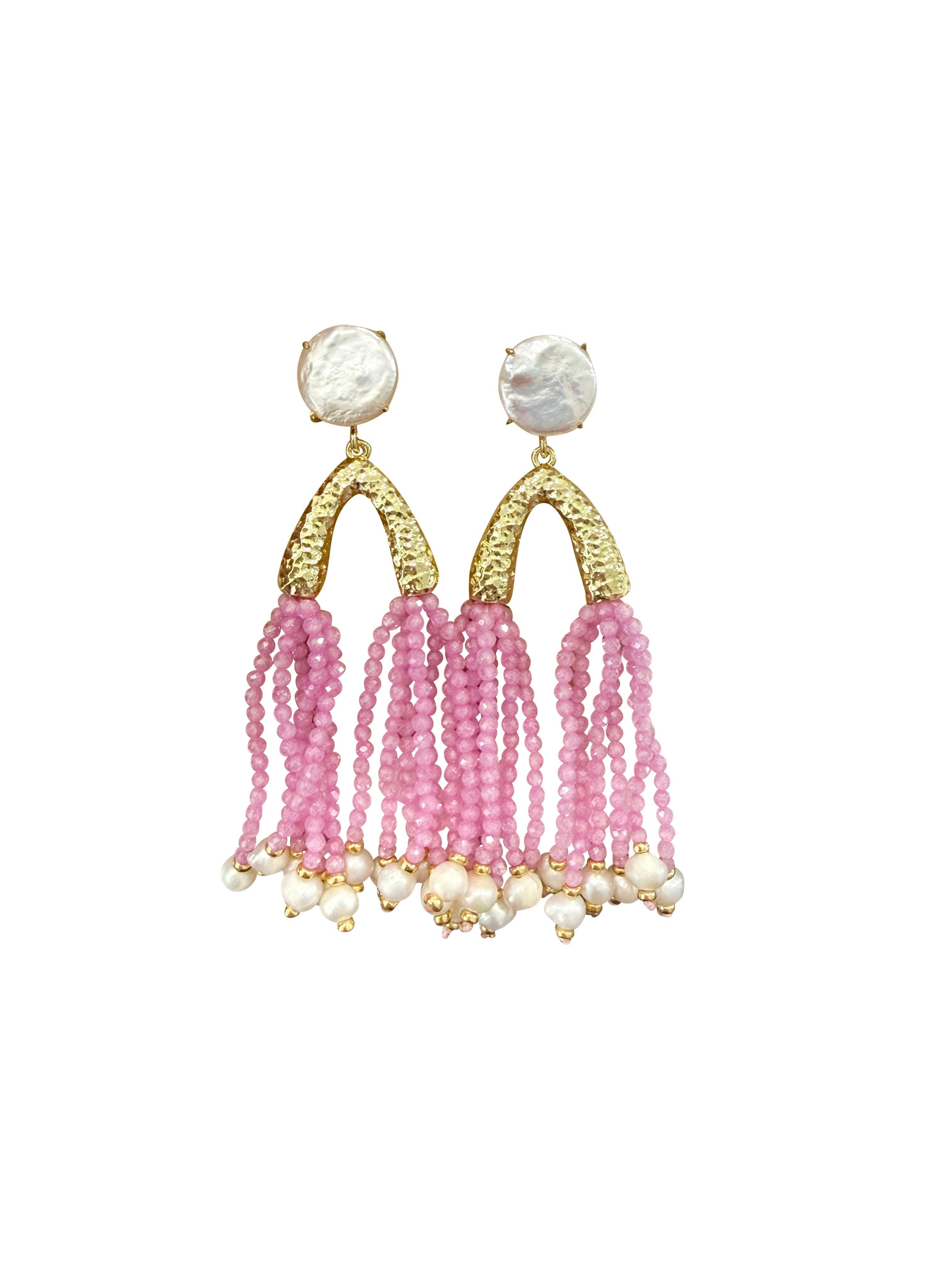 Inlet Tassel Earring- Pink