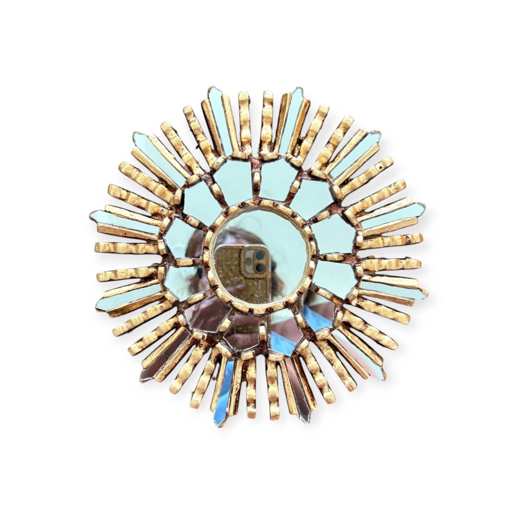 Gilded Sunburst Decorative Mirror - 10"