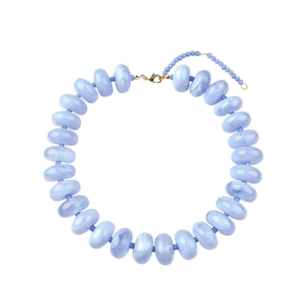Light Blue Bailey Chunky Beaded Necklace