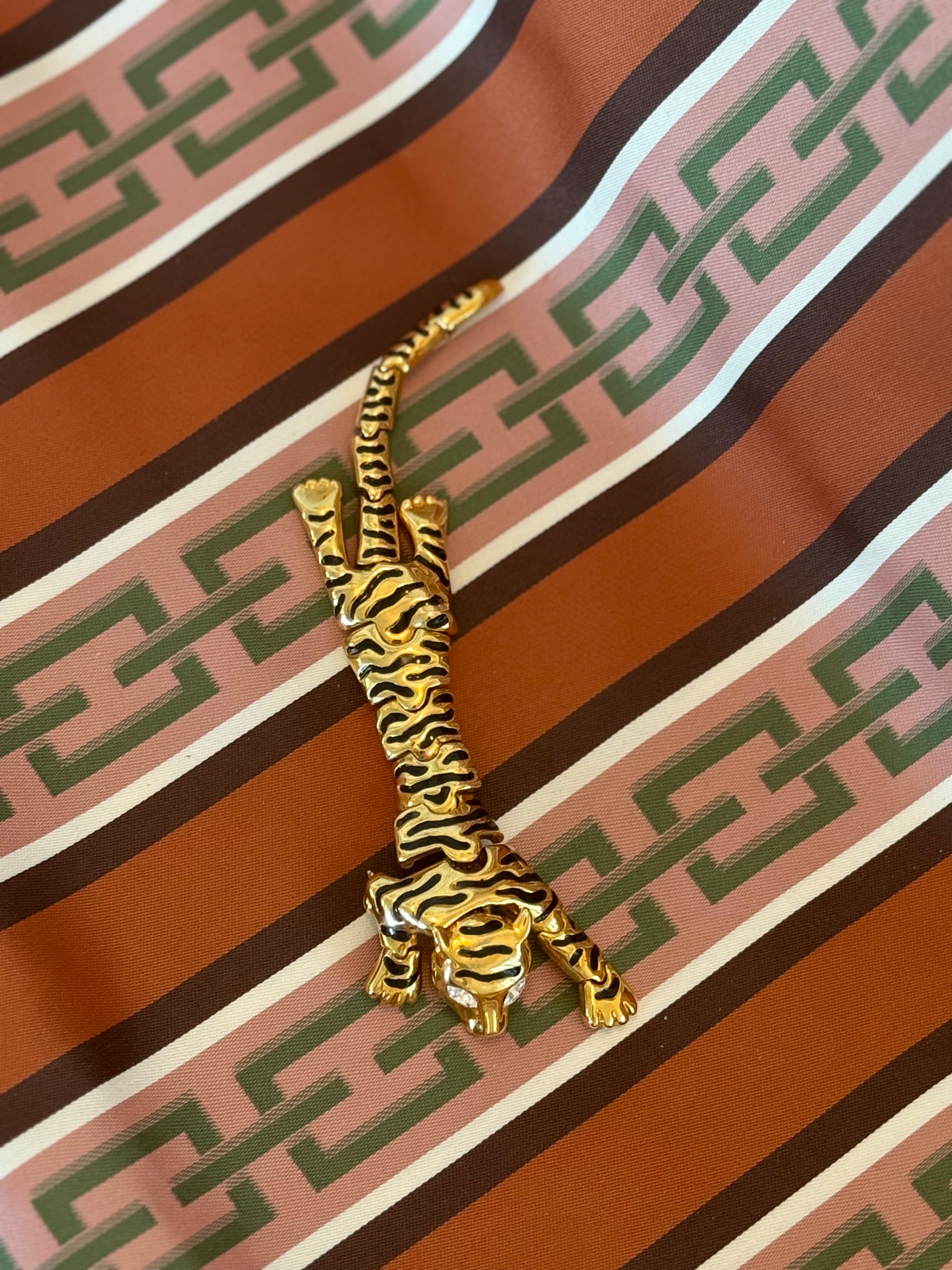 Vintage Articulated Tiger Brooch