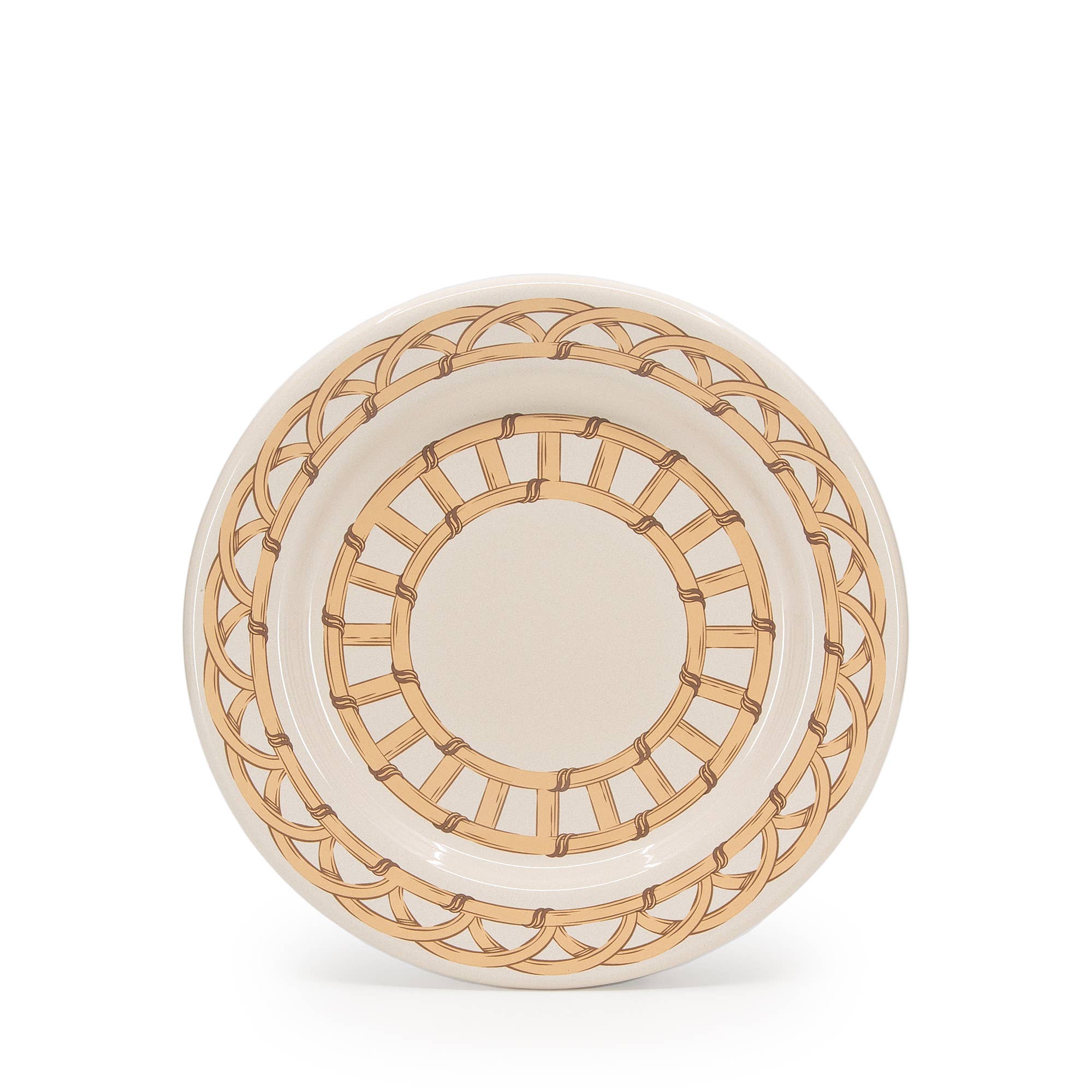 Domino x CCH Wicker Enamelware Flat Salad Plate: Almond