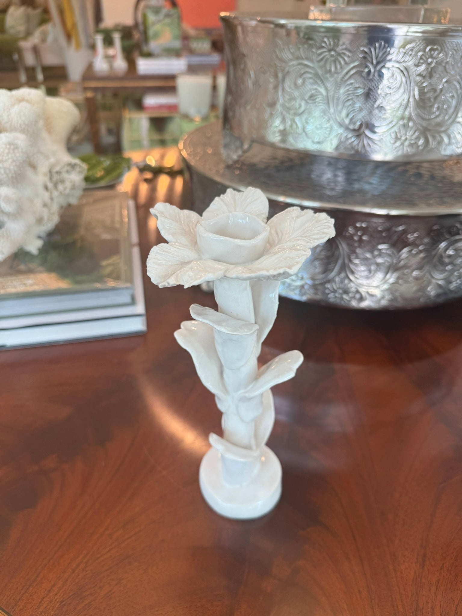 Sculpted Flower Candle Sticks
