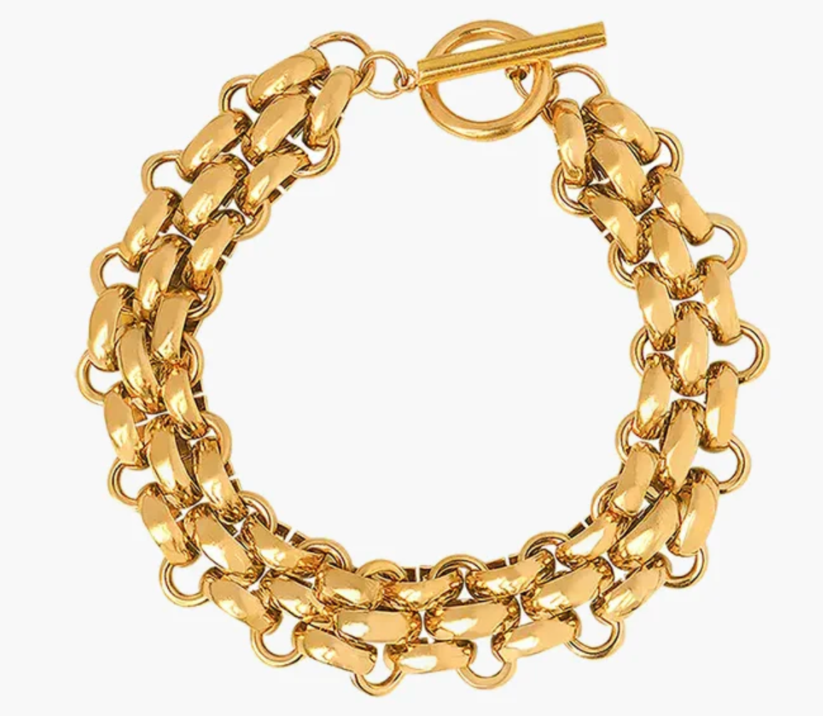 Estate Panther Chain Link Bracelet