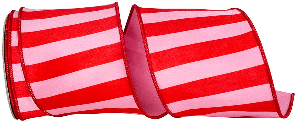 Cabana Striped Dupioni Deluxe Wired Edge Ribbon, 4 In
