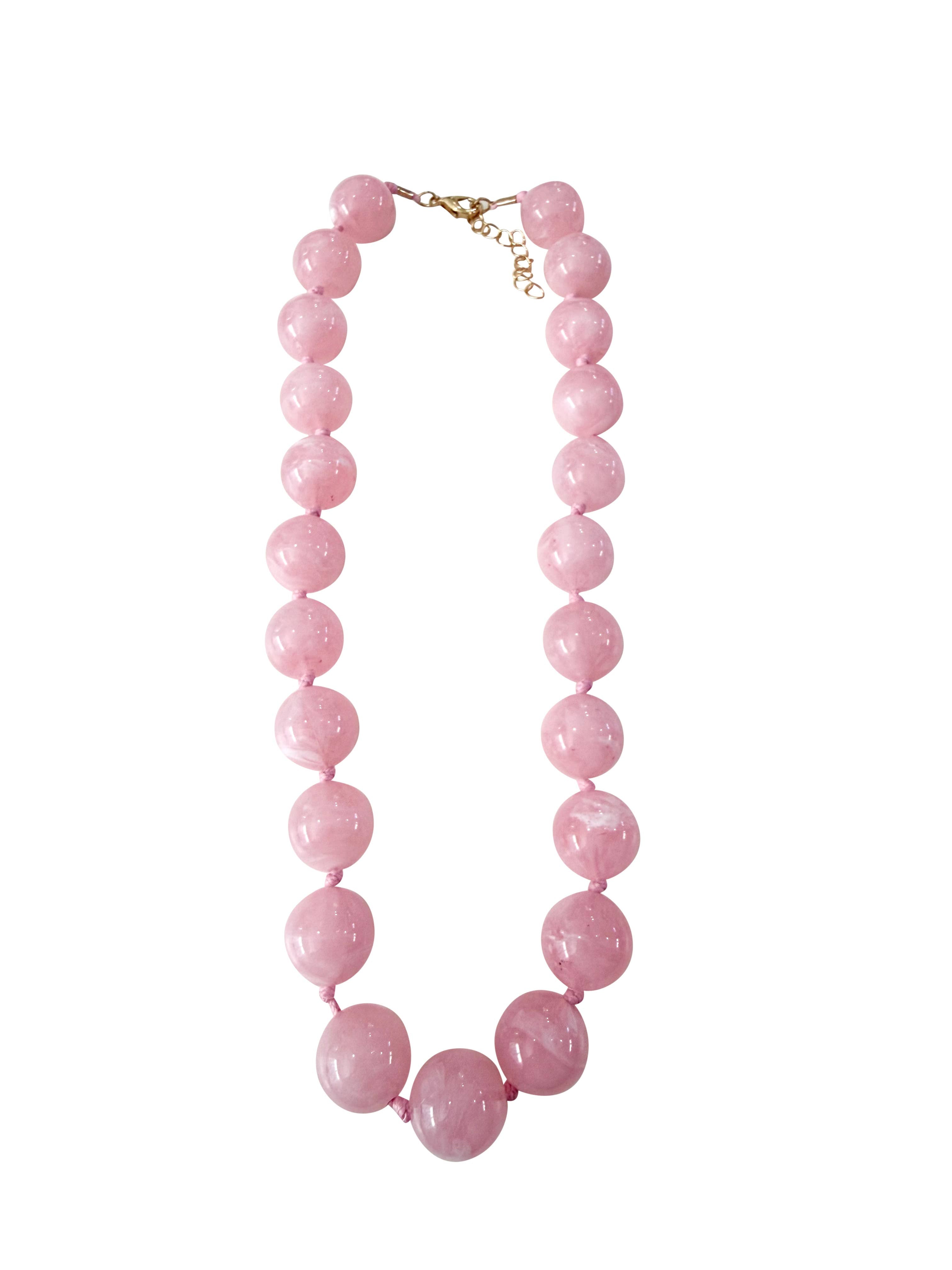 Light Pink Mabry Chunky Beaded Necklace