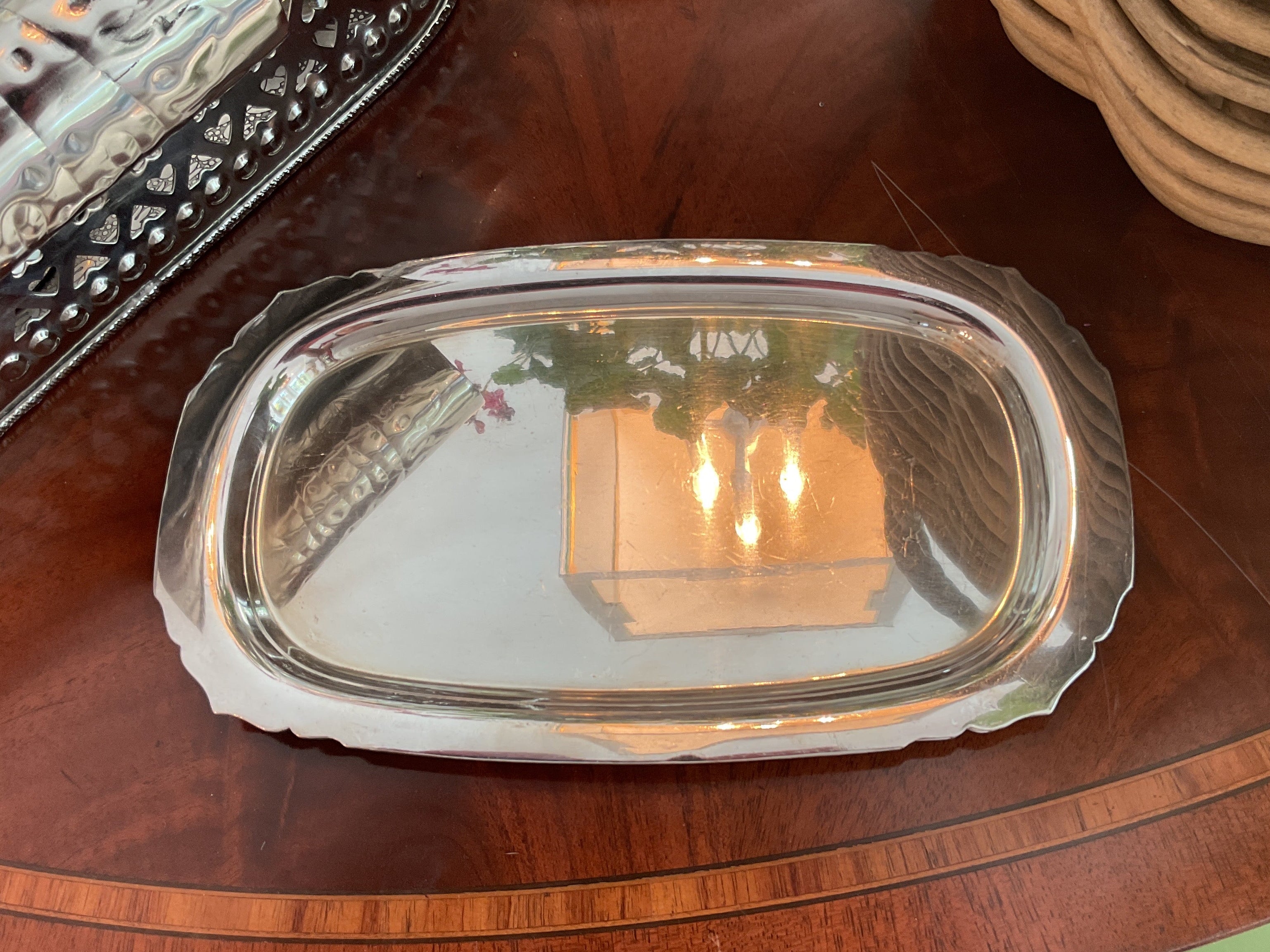 Vintage Silver Oval Tray