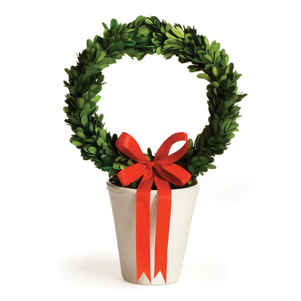 Large Potted Boxwood Wreath
