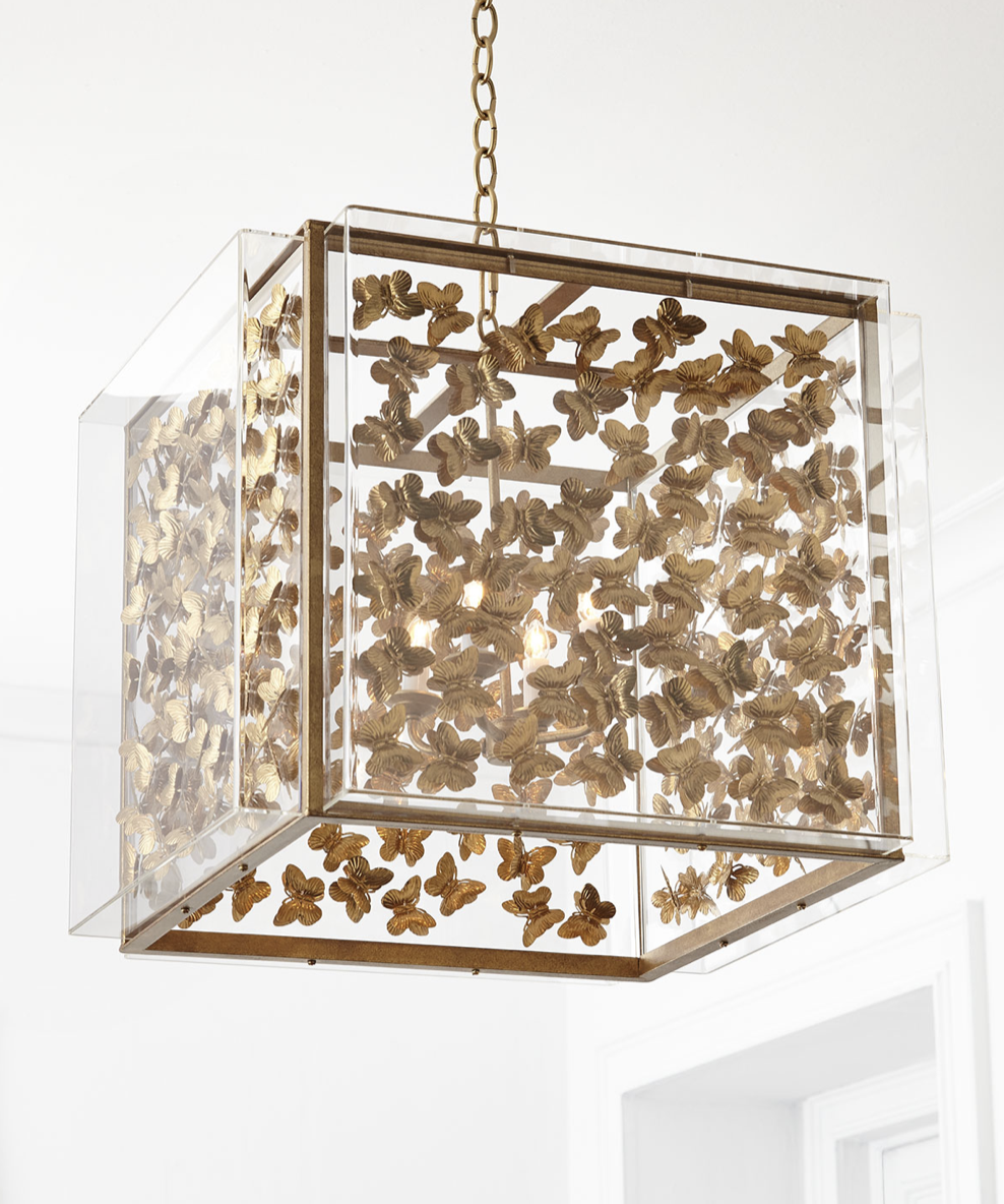 Gilded Butterfly Acrylic Chandelier