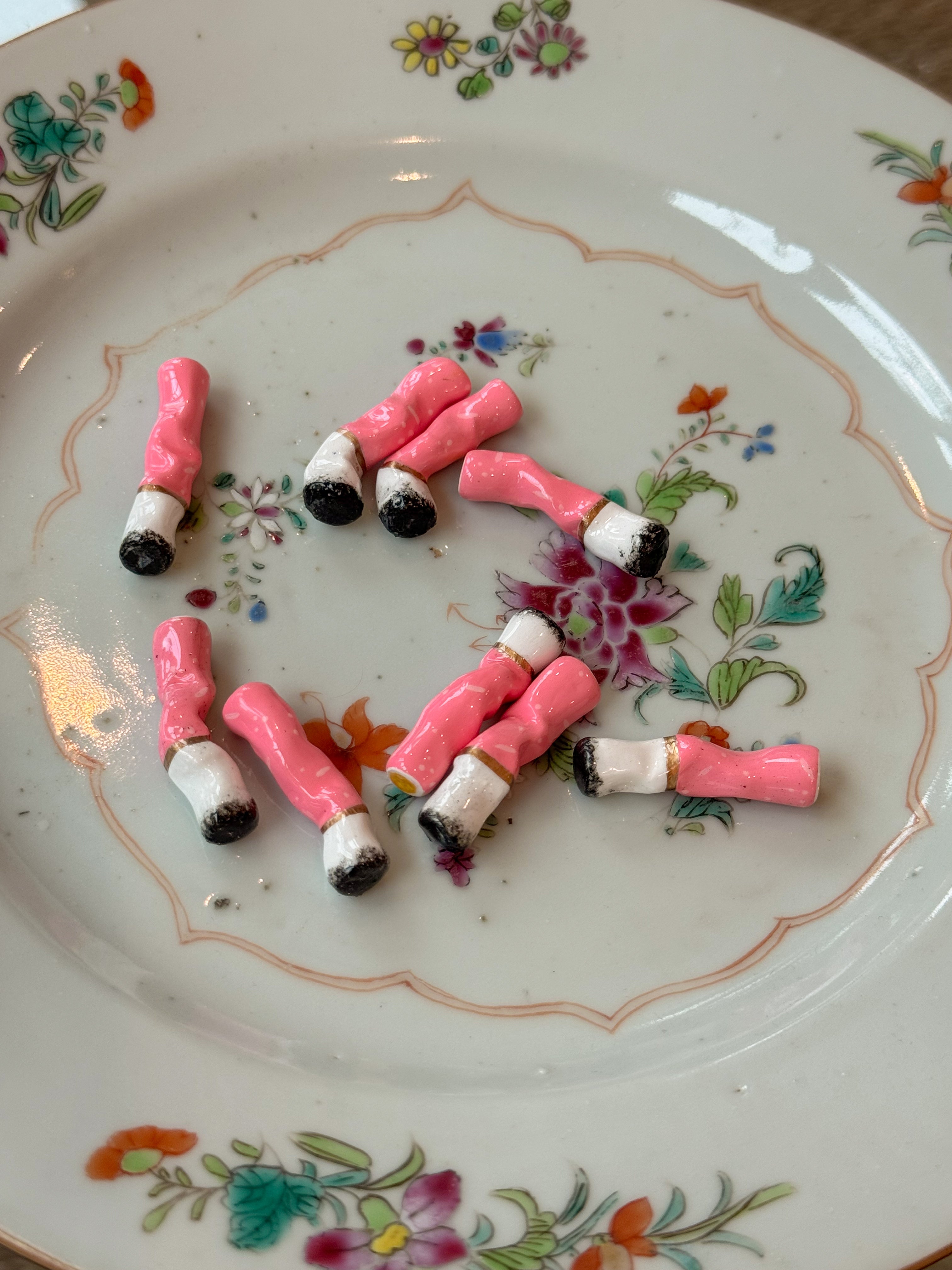 Short Pink Clay Cigarette