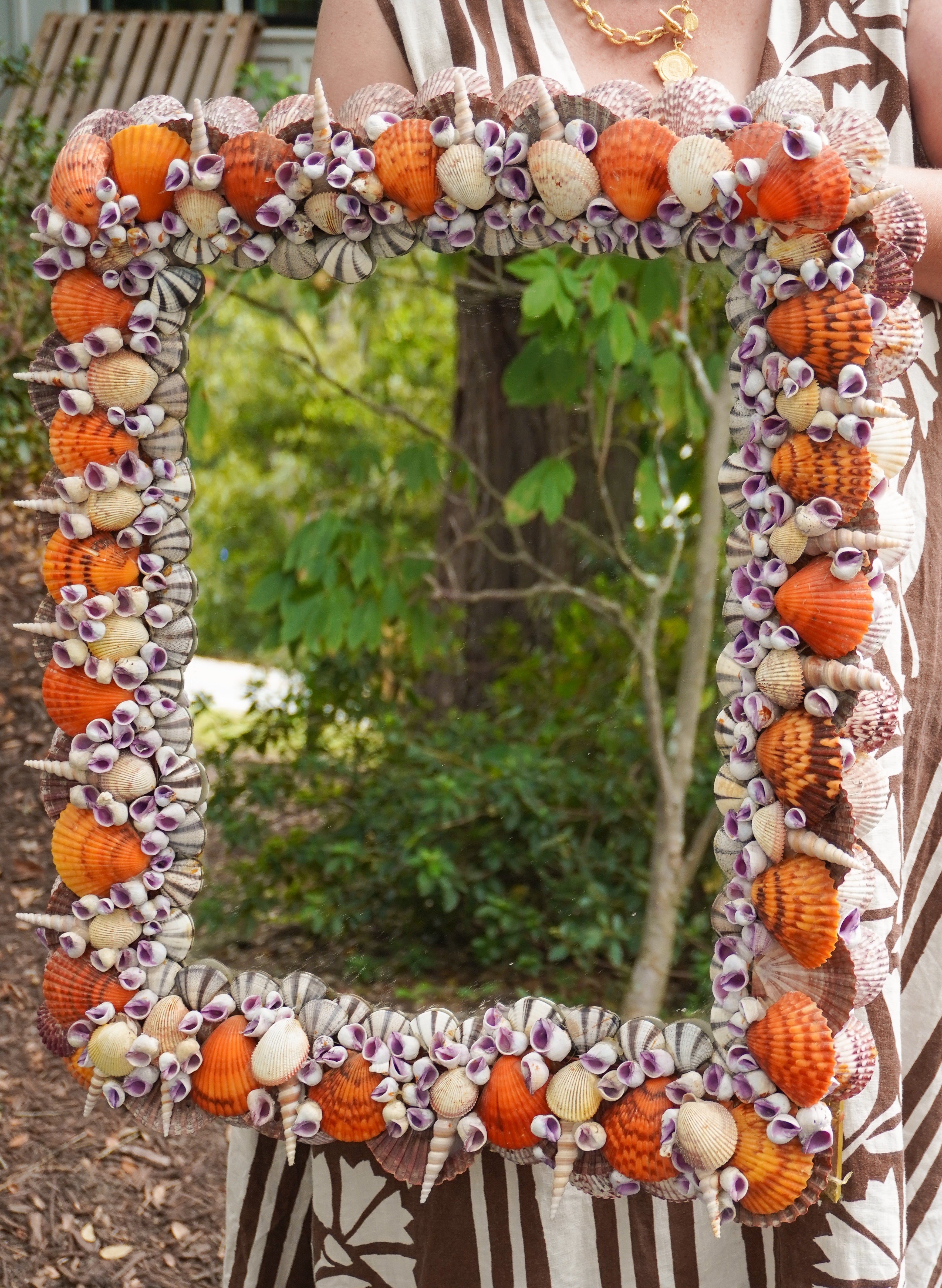 Vintage Shell-Encrusted Mirror
