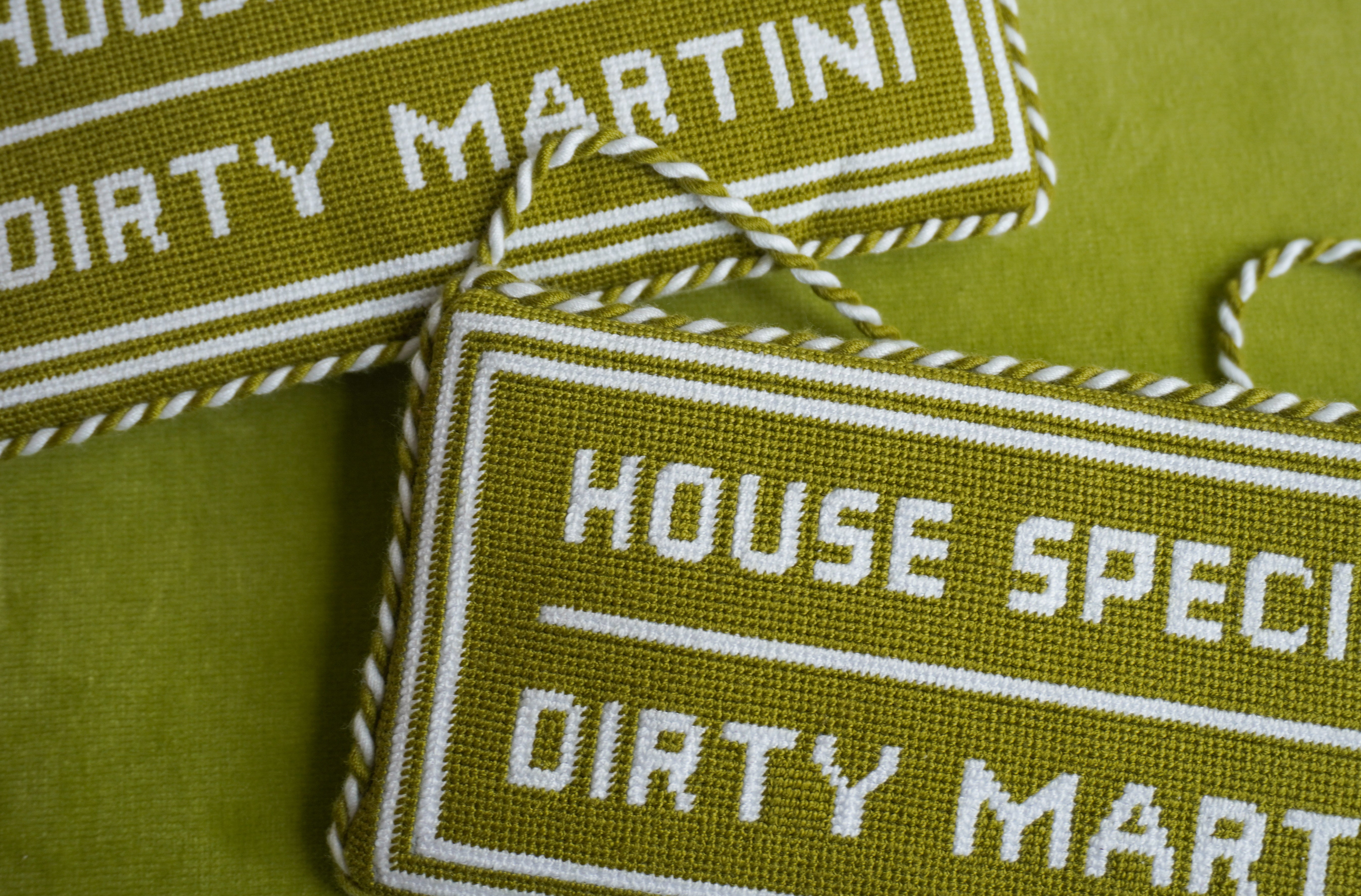 House Special Dirty Martini Needlepoint Sign