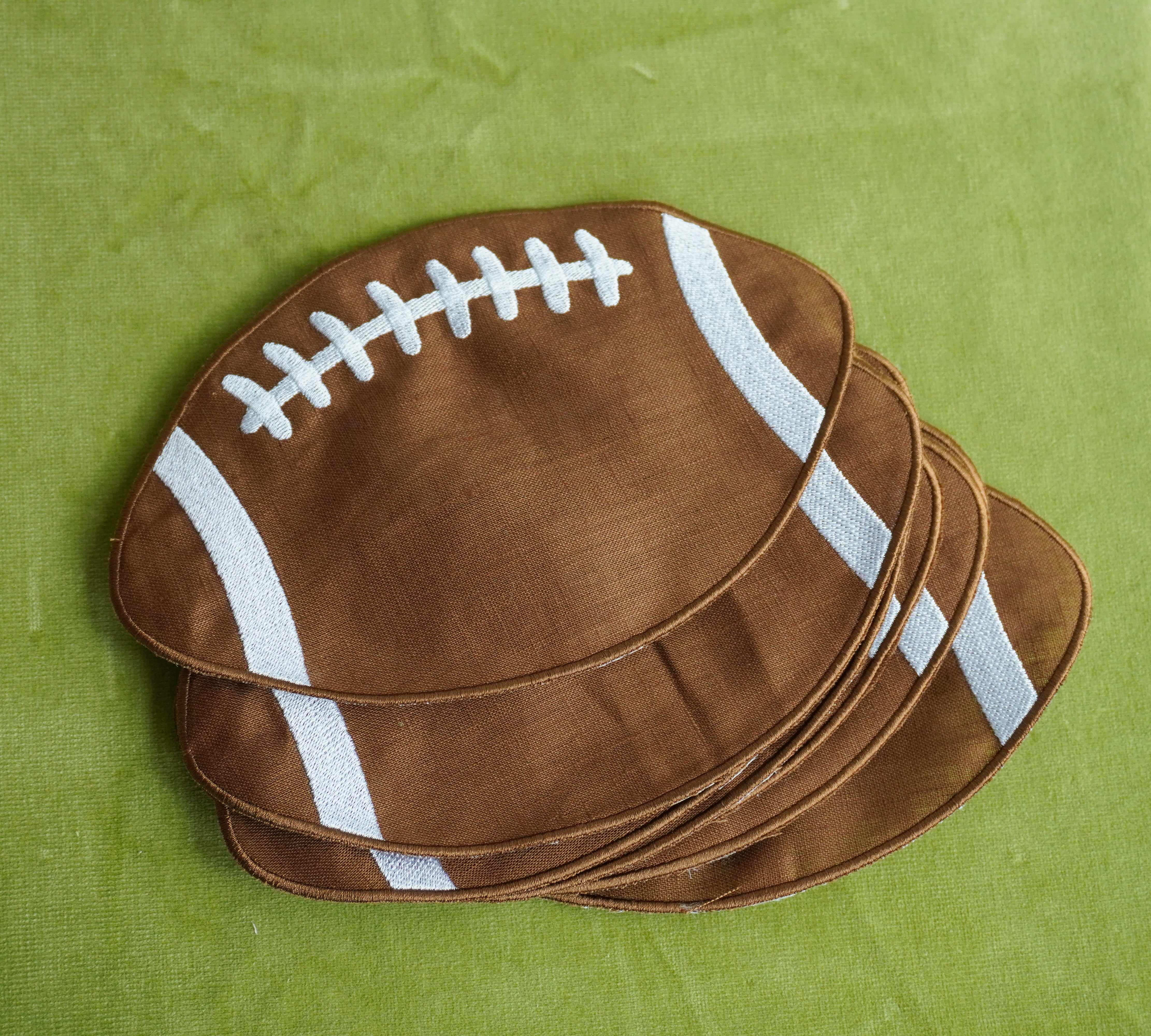Football Linen Cocktail Napkins - Set of 4