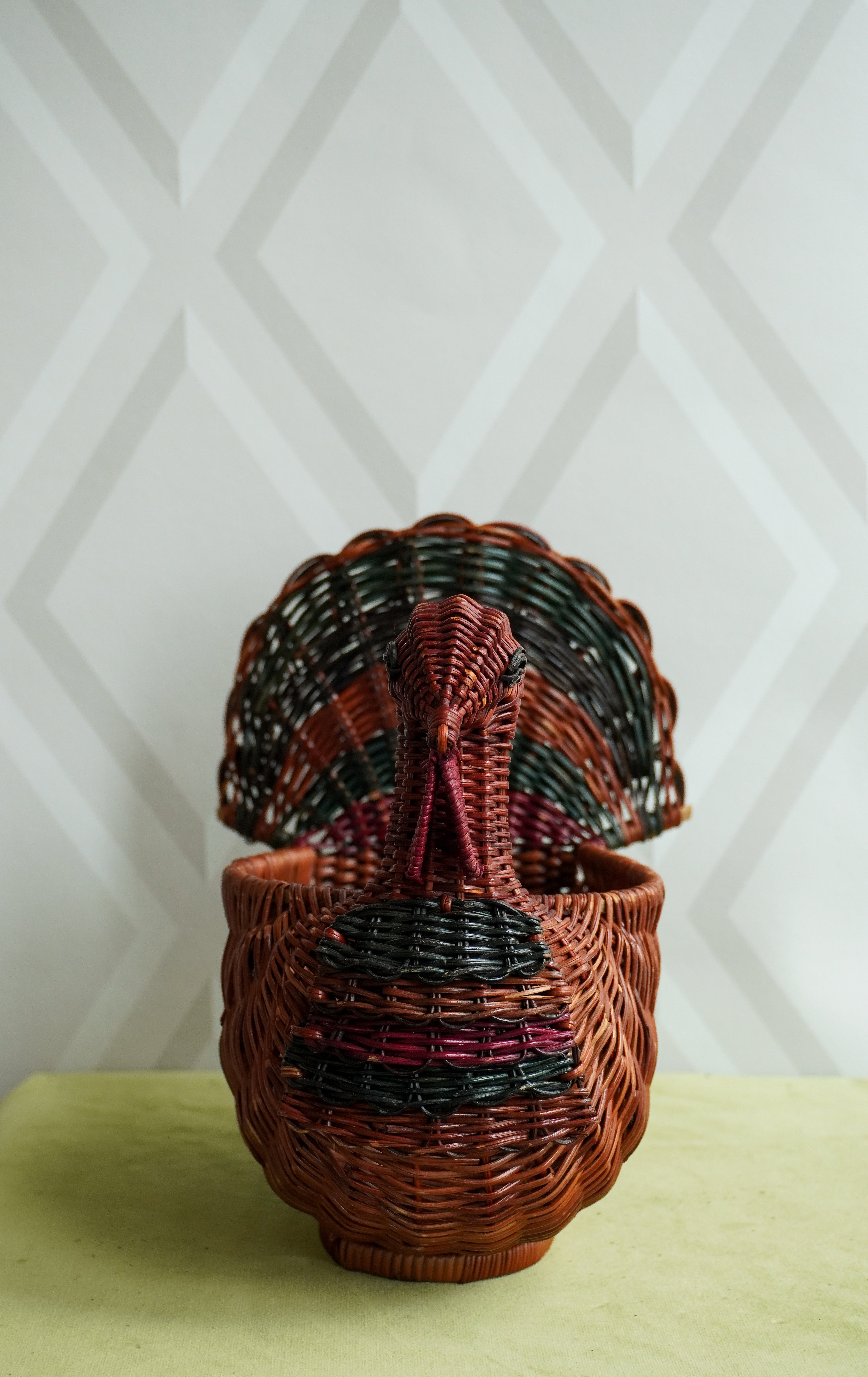 Vintage Woven Rattan Turkey Basket