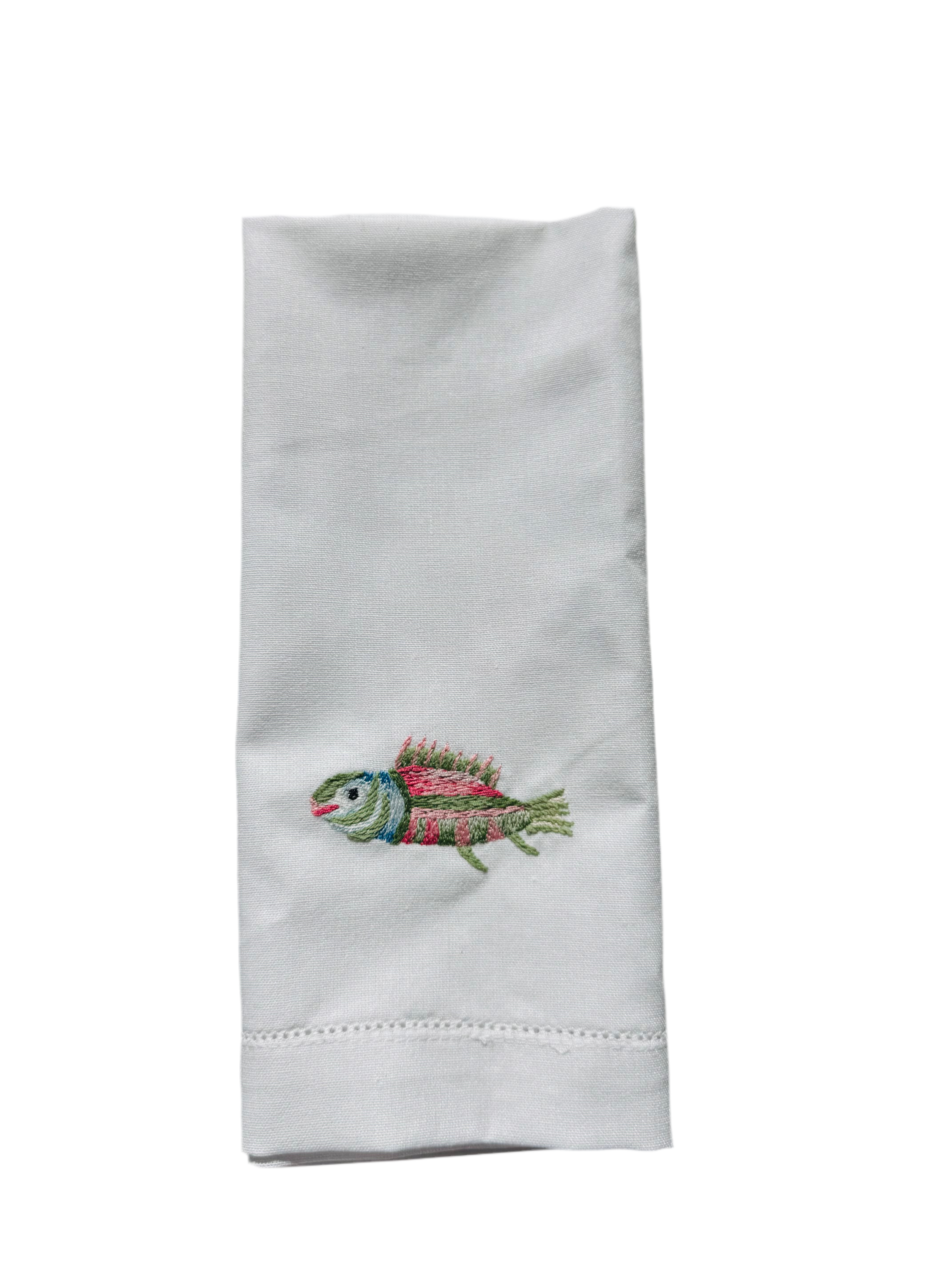 Go Fish! Embroidered Guest Towel