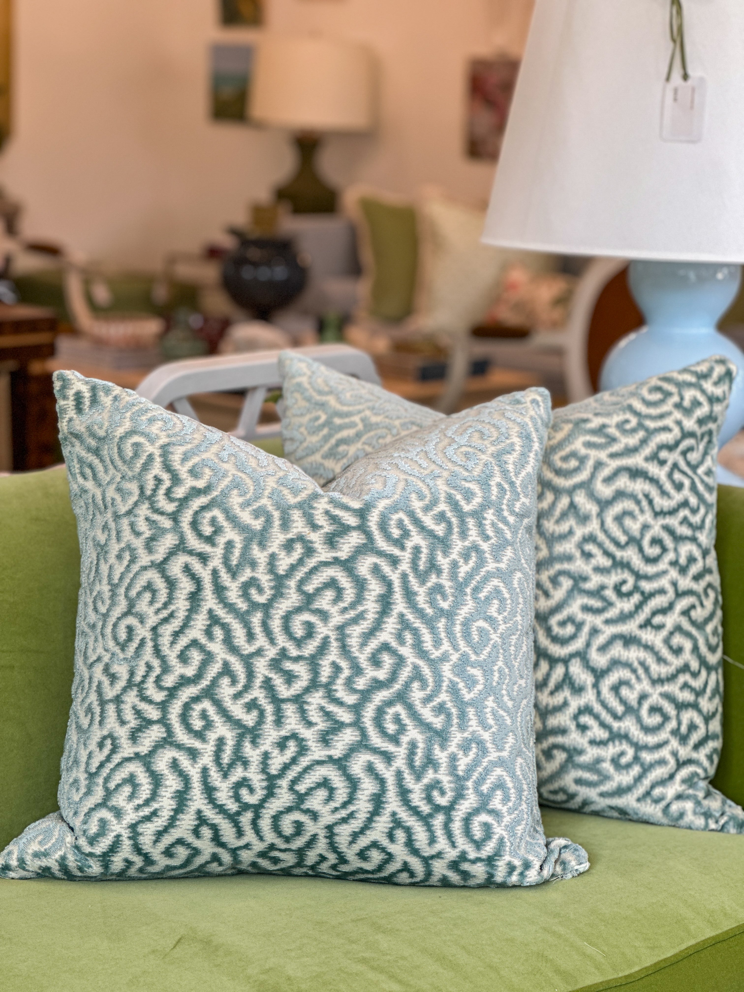 Jim Thompson Coral Silk Velvet Pillow