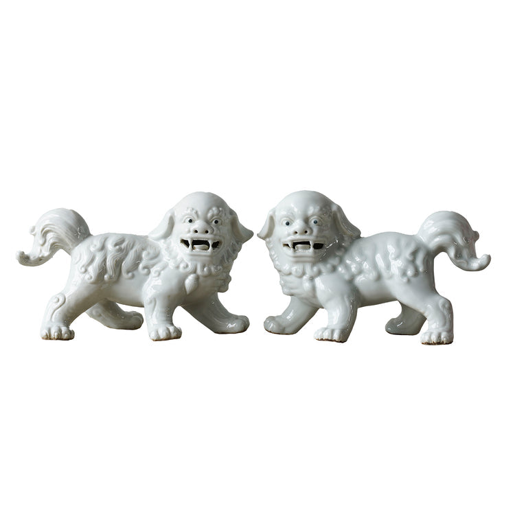 Jingdezhen Porcelain Lion, Pair