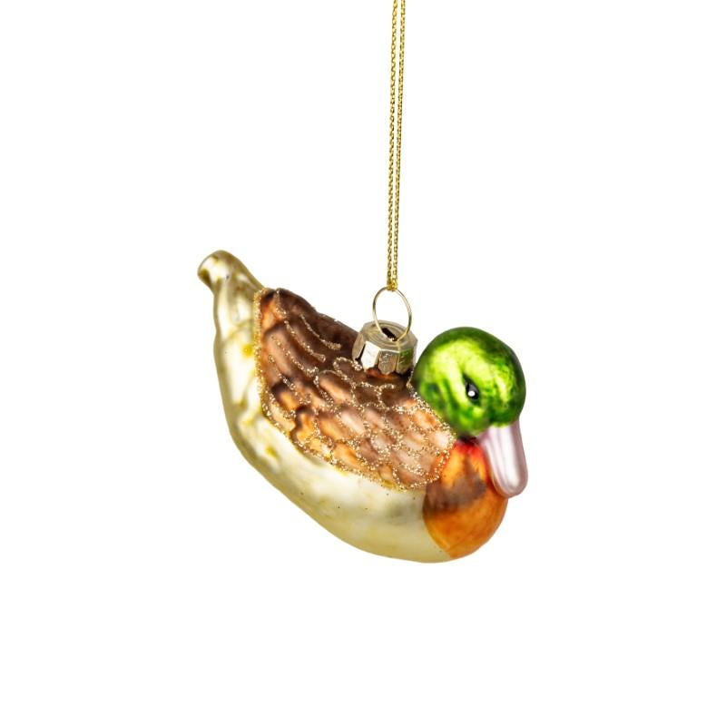Glass Vintage Duck Ornament