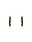 Dark Blue Crystal Hoop Earrings