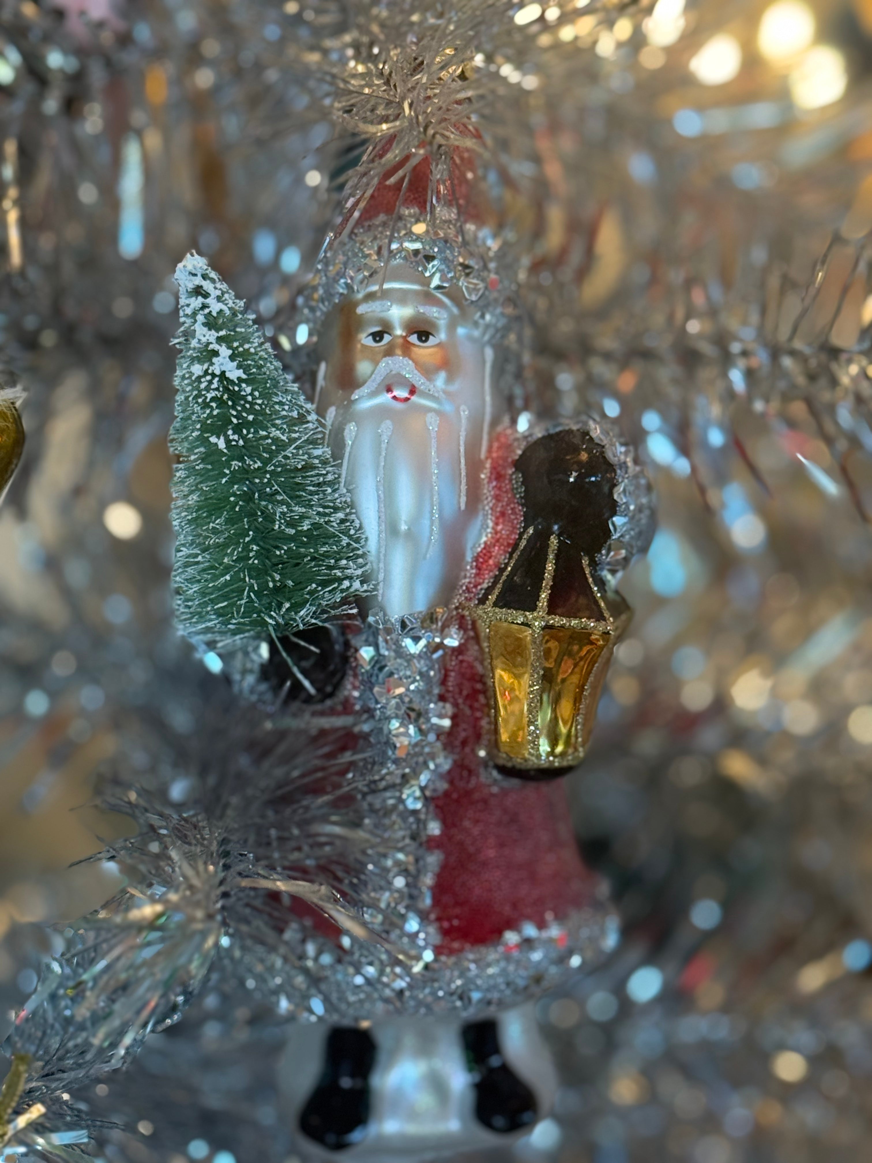 Belsnickle Santa Ornament, Red