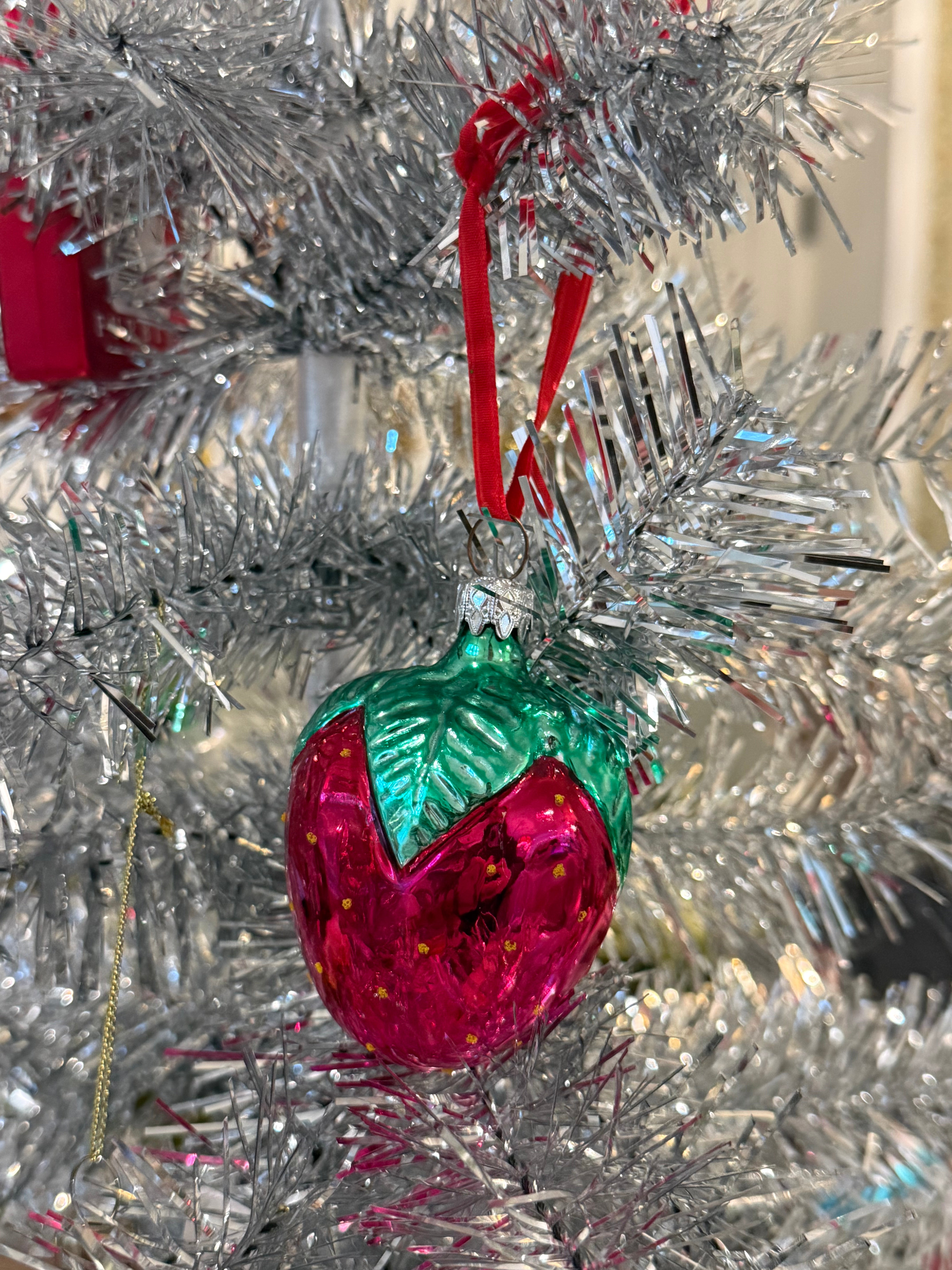 Vintage German Strawberry Ornament