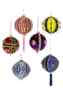 Beaded and Sequined Bauble Ornament - Large