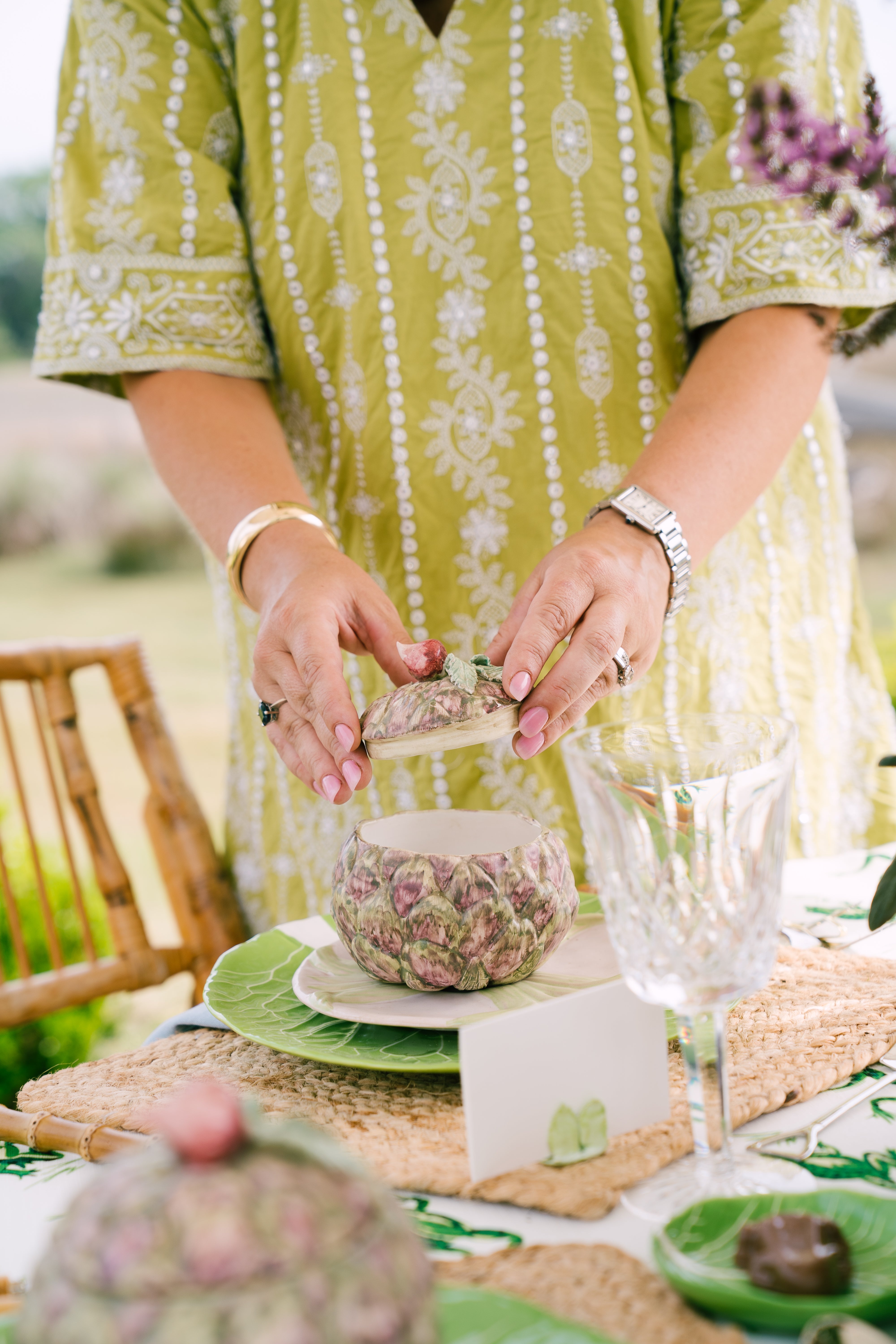 Italian Majolica Turnip Covered Dishes, Set of Six