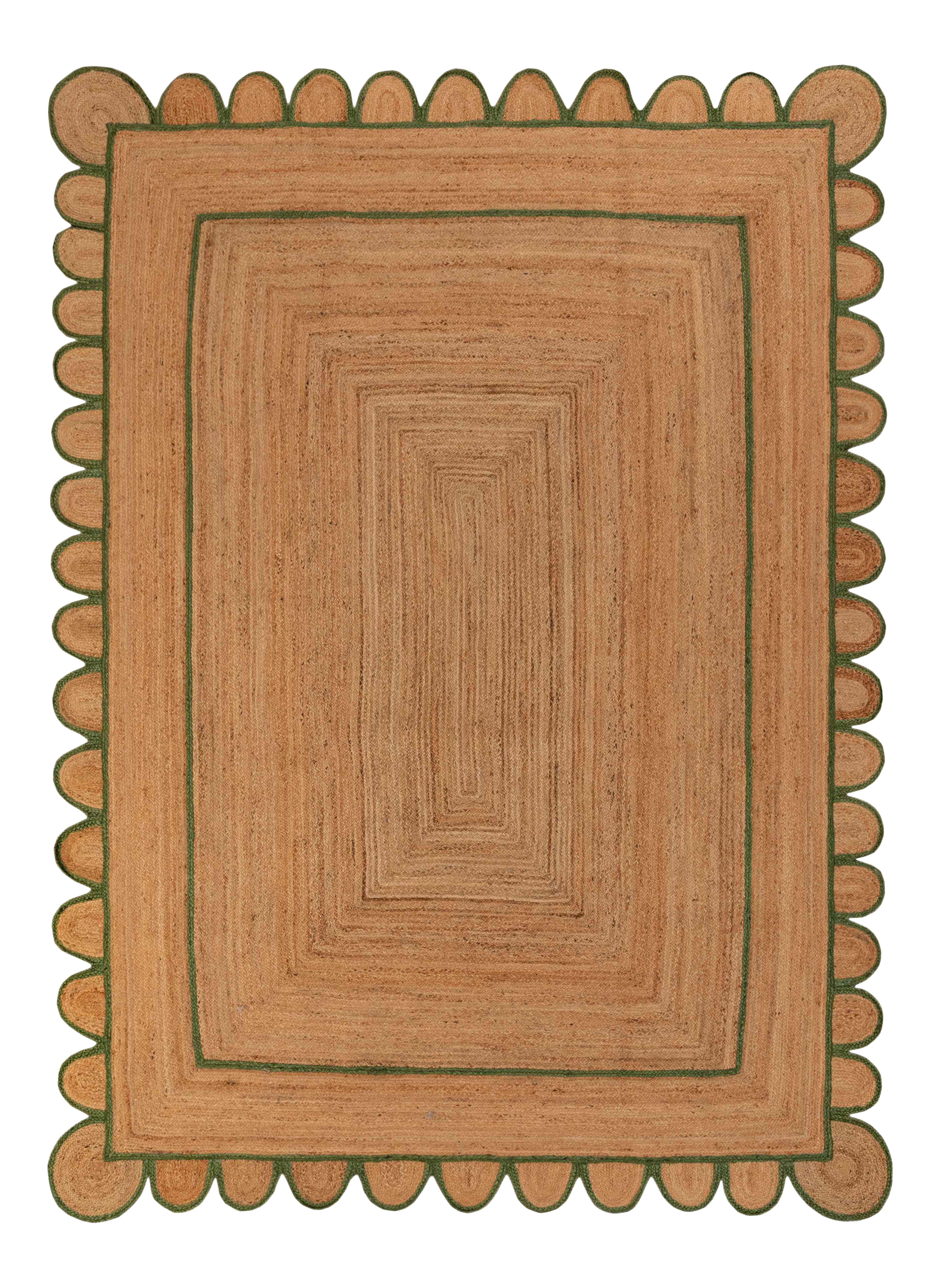 Scalloped Seagrass Rug, Green