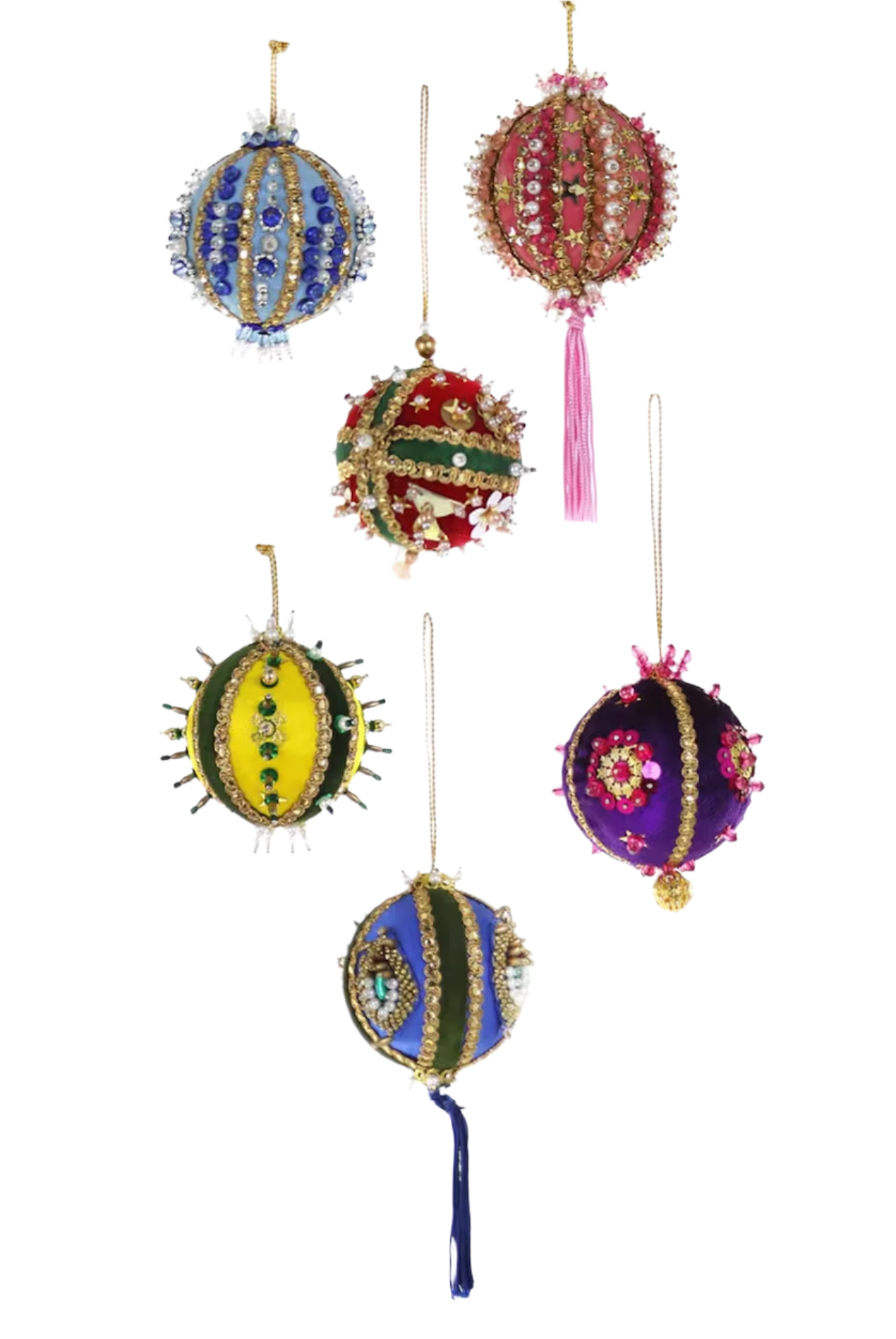 Beaded and Sequined Bauble Ornament - Small