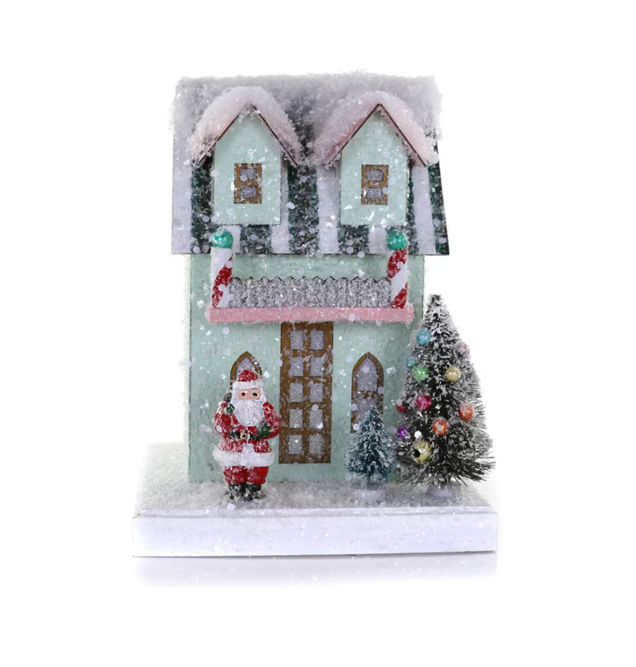 Petite Mint Santa House