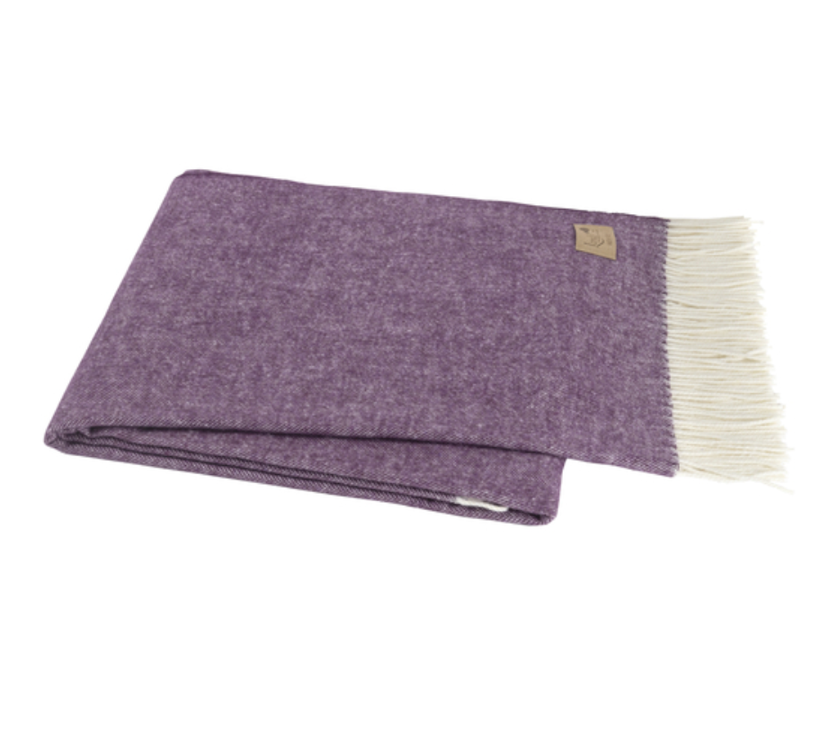 Plum Cotton Blend Throw