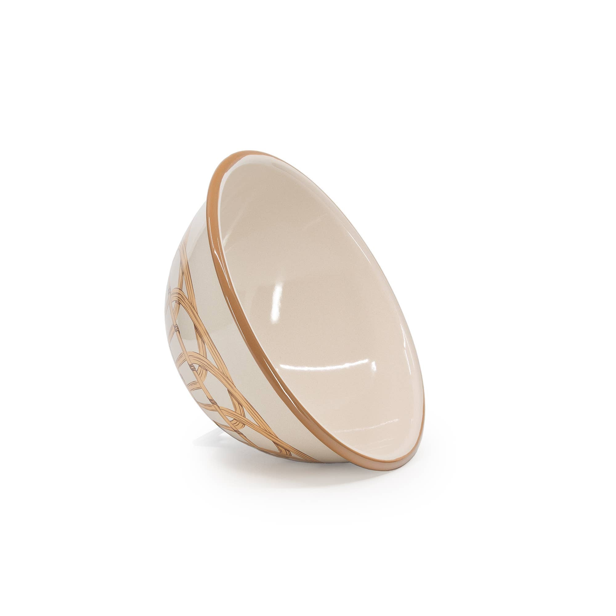 Domino x CCH Wicker Enamelware Small Serving Bowl: Almond