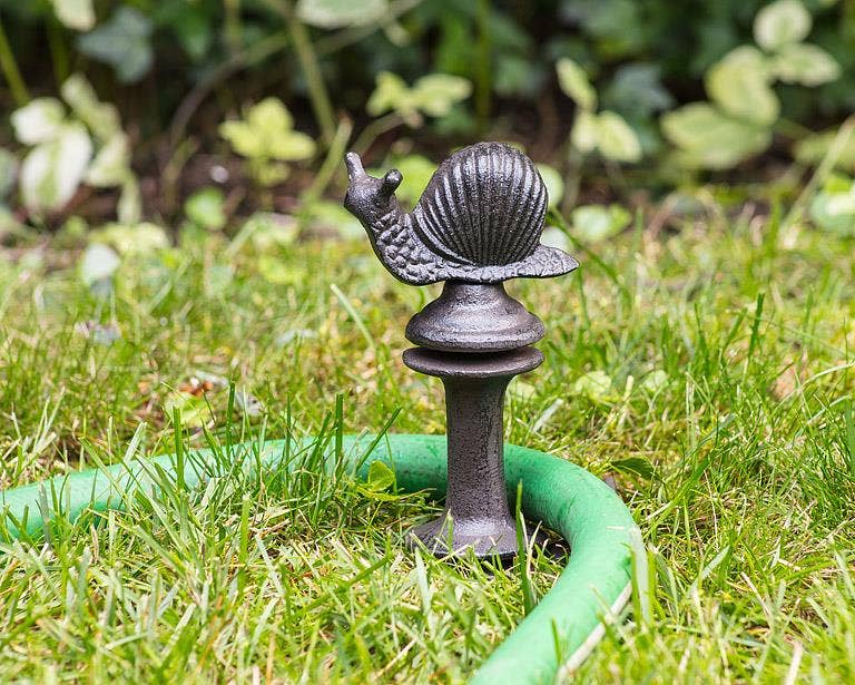 Brown Hose Guide Stake with Snail