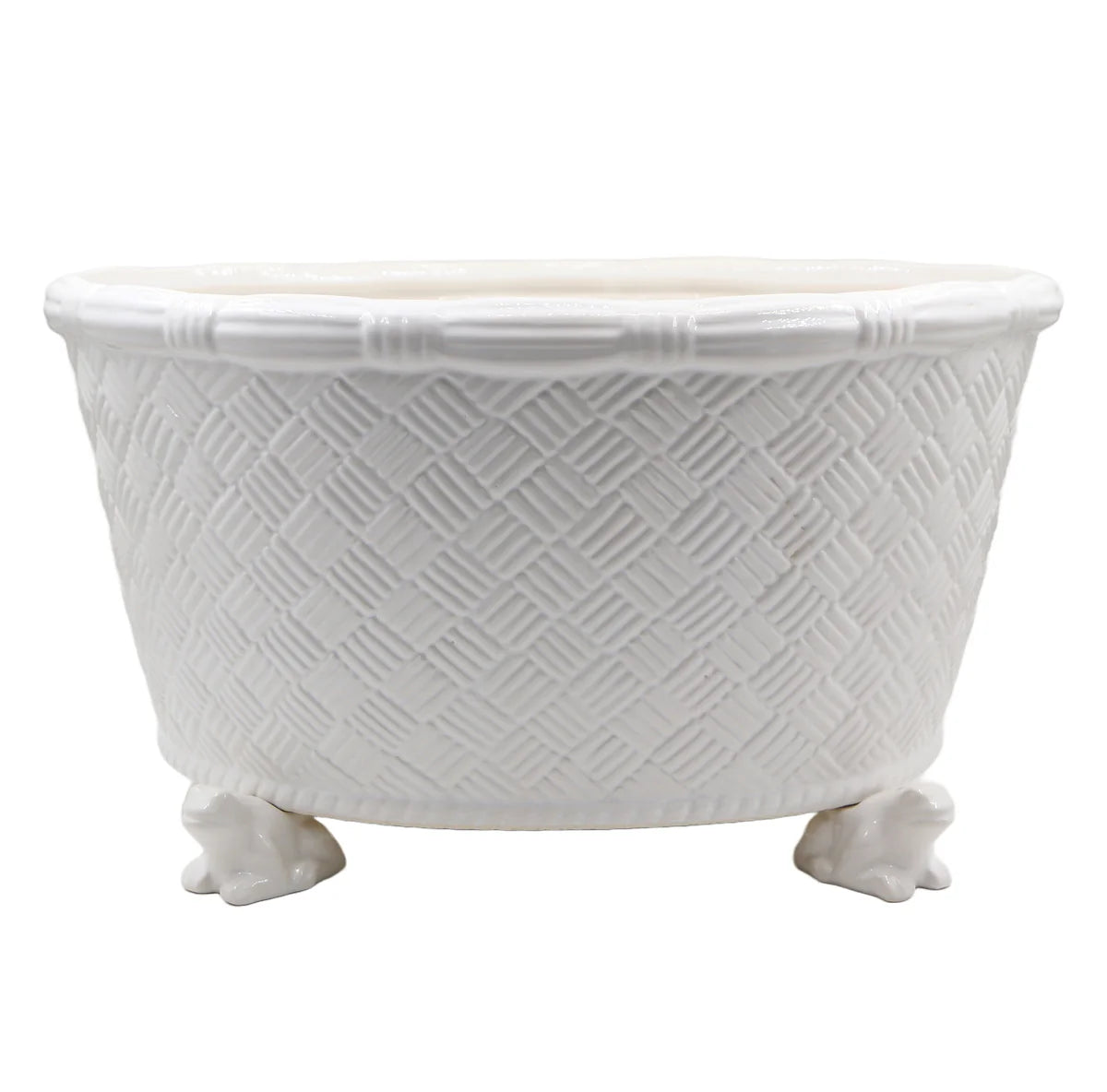 Basket Weave Centerpiece - White