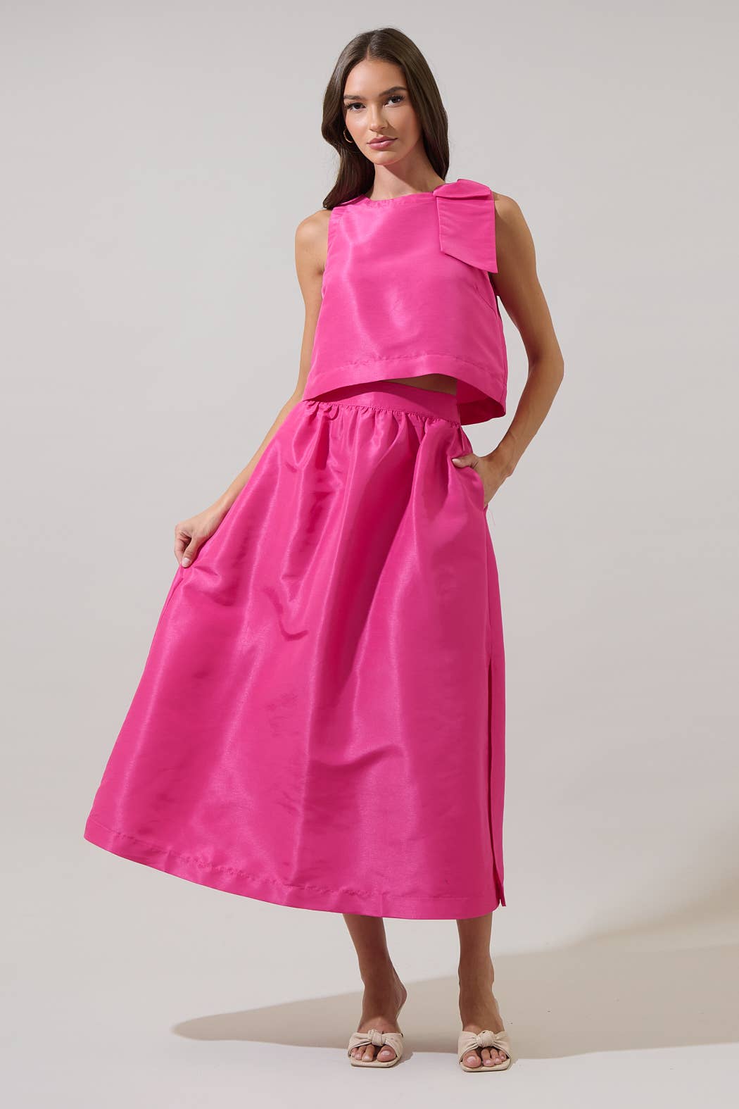 Hestia Caryn Fushia Maxi Skirt