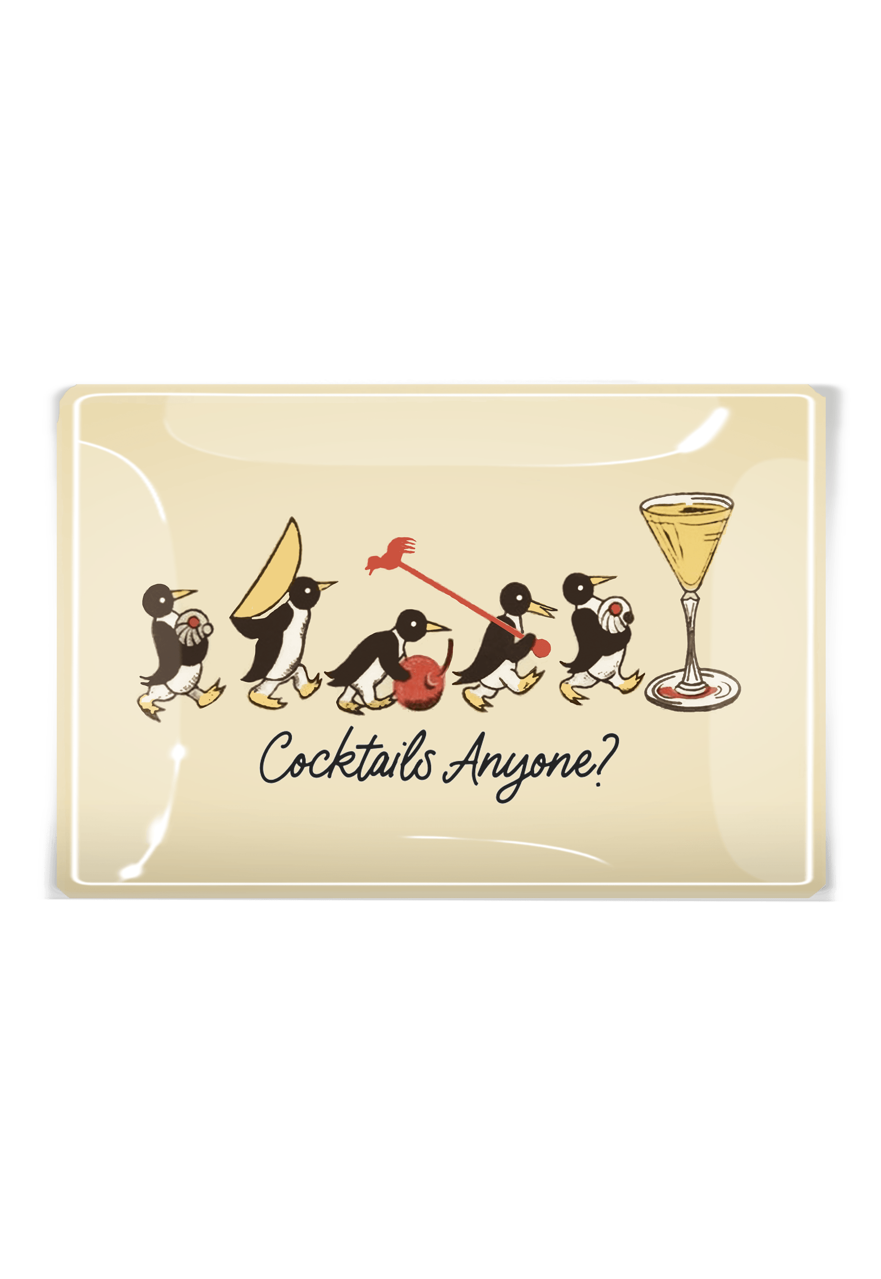 "Cocktails Anyone?" Glass Tray
