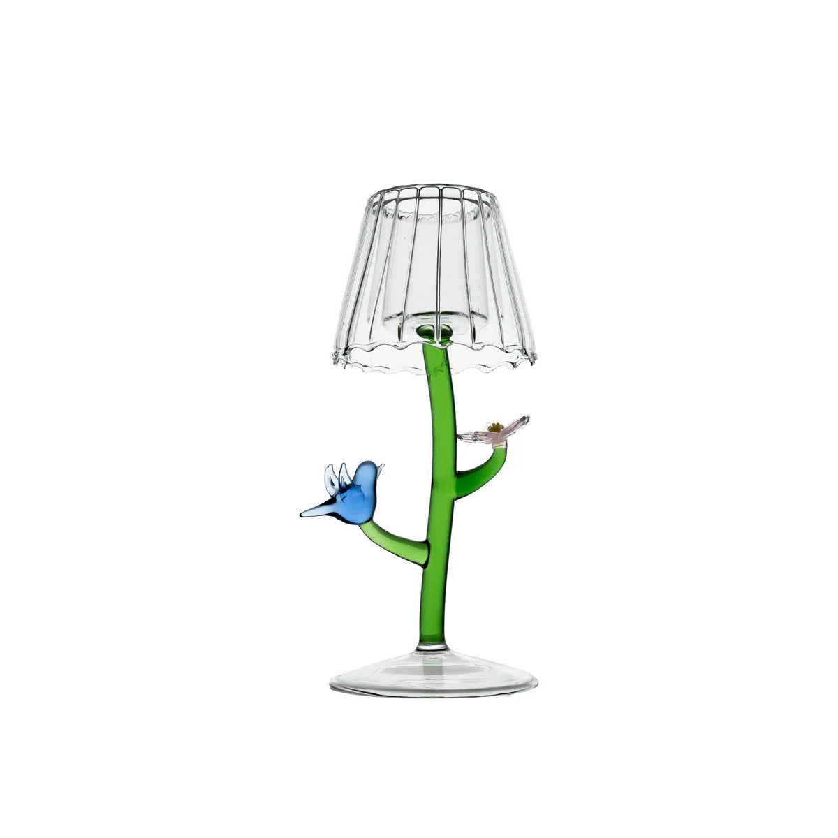 Firefly Tealight with Pink Flower & Blue Bird