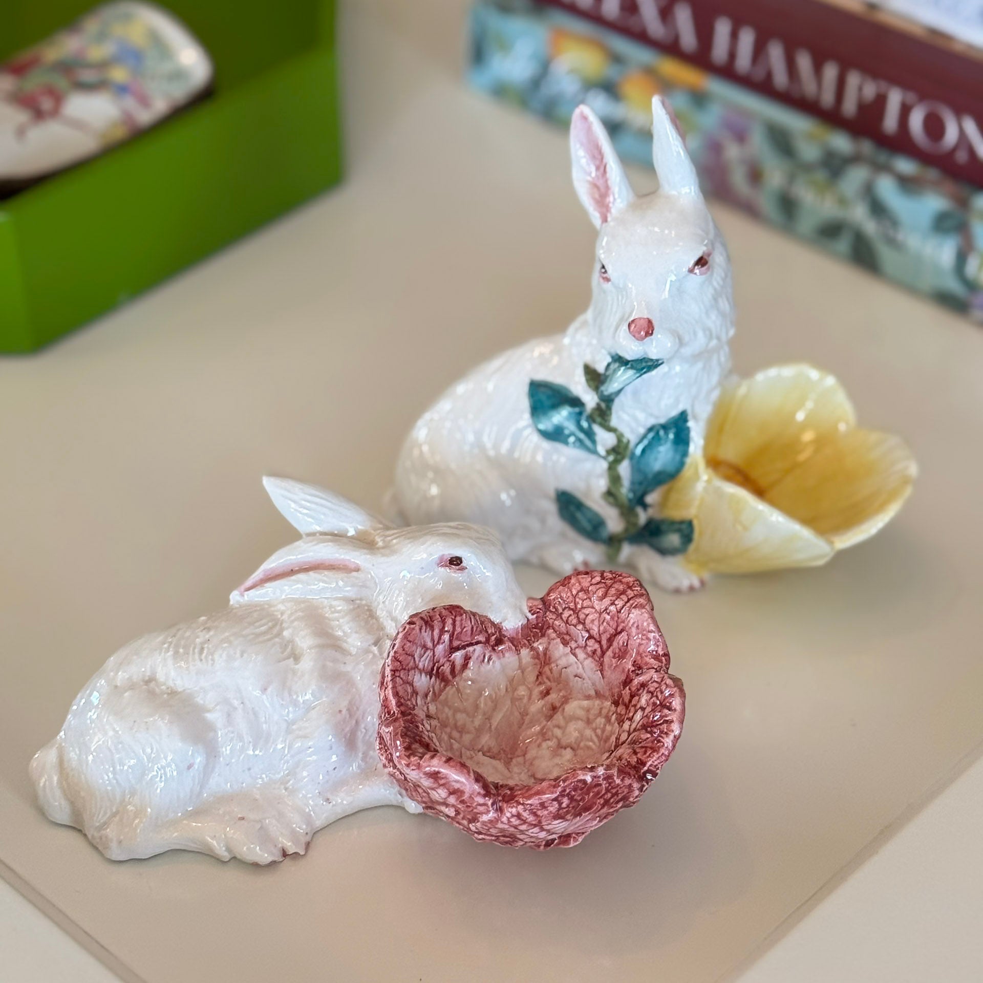 Italian Majolica Bunny With Cabbage