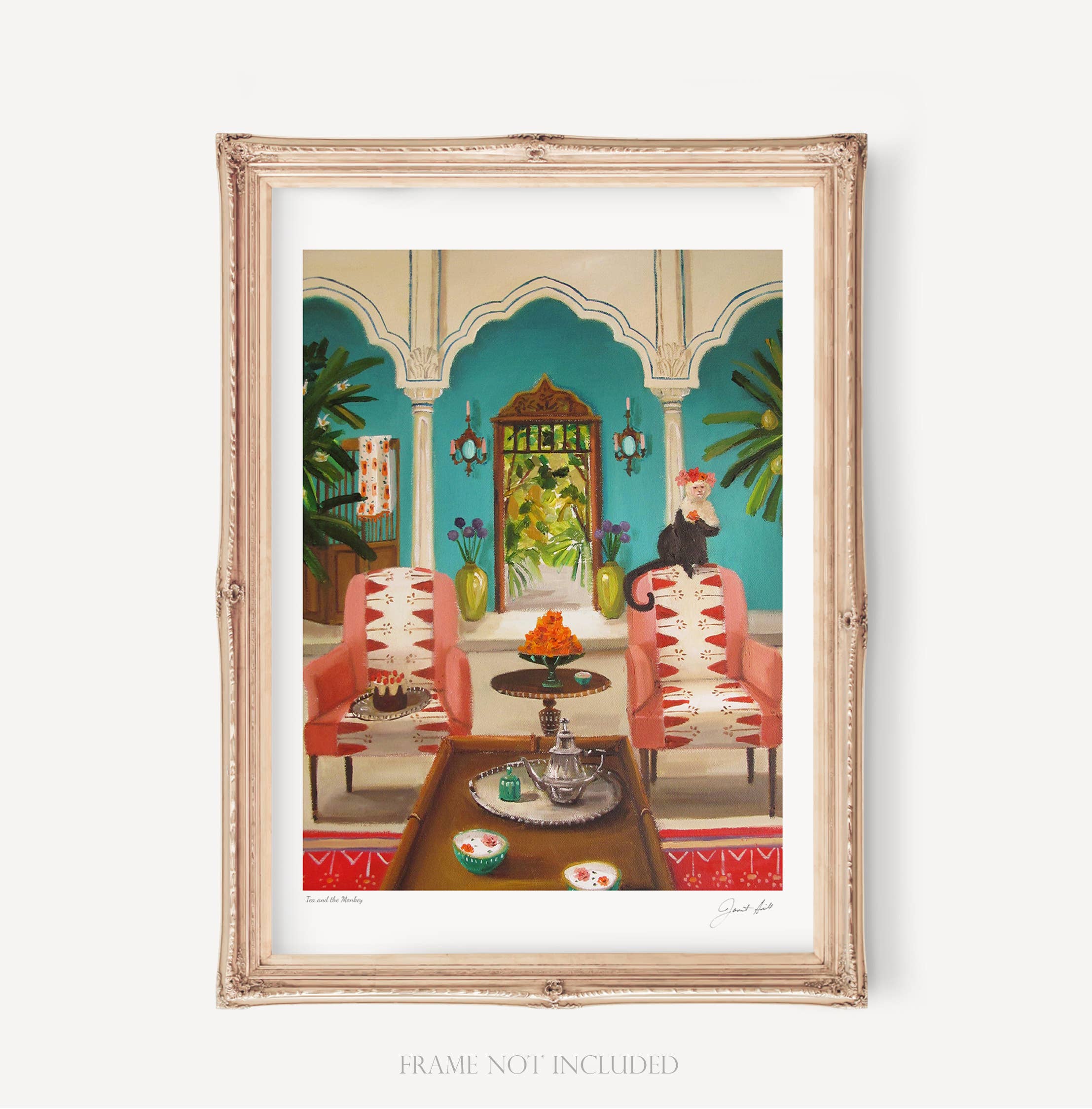Tea And The Monkey Art Print: Small