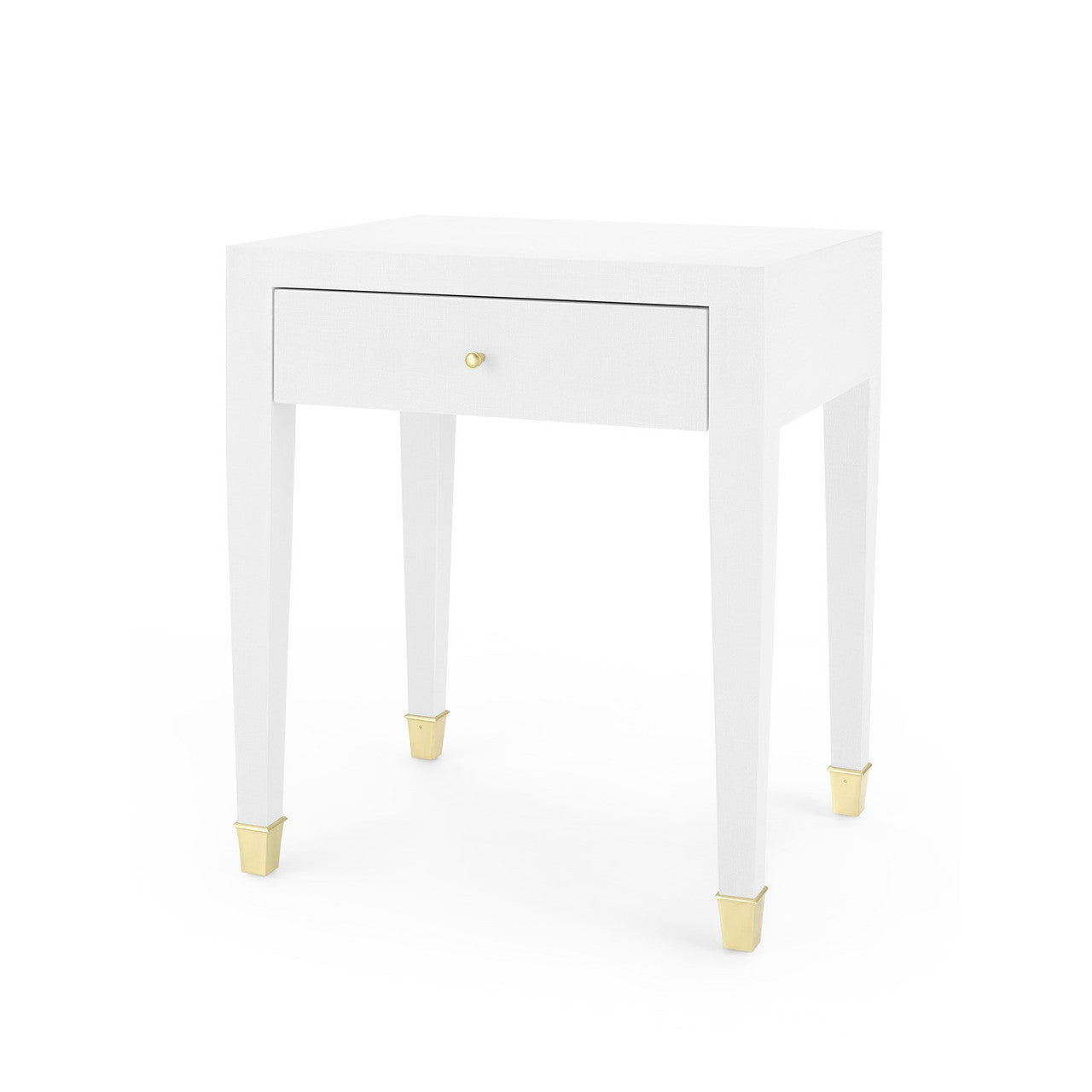 Claudette 1-Drawer Side Table - Cream and Brass
